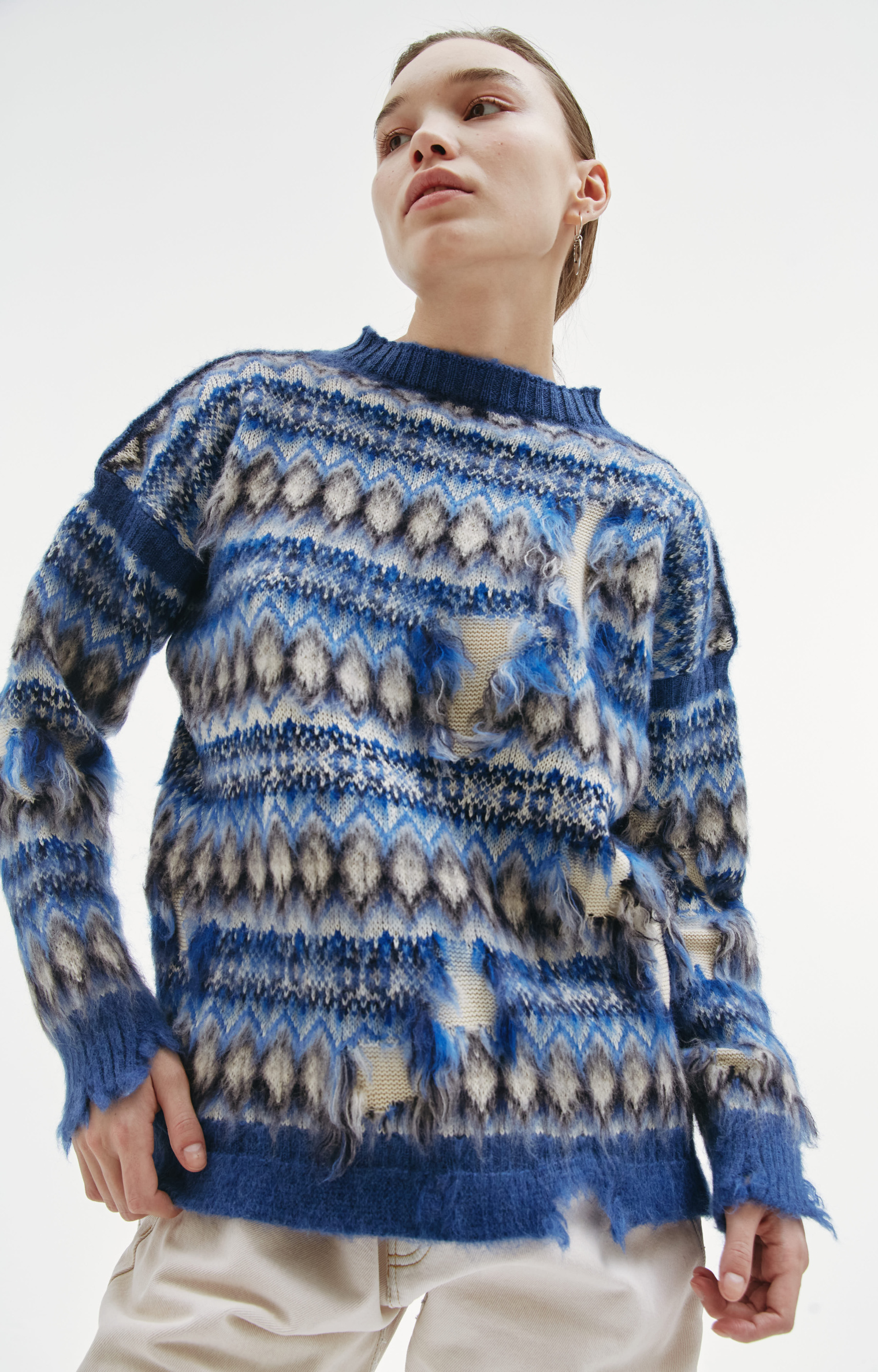 Maison Margiela Intarsia distressed sweater