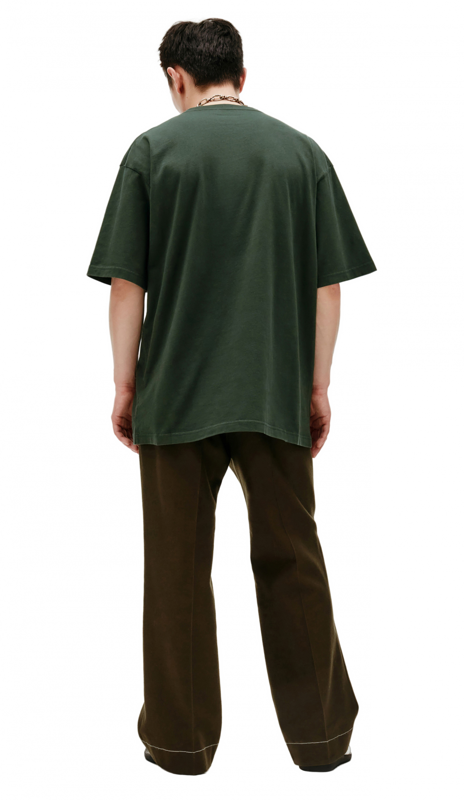 Balenciaga Green Cotton Printed T-shirt