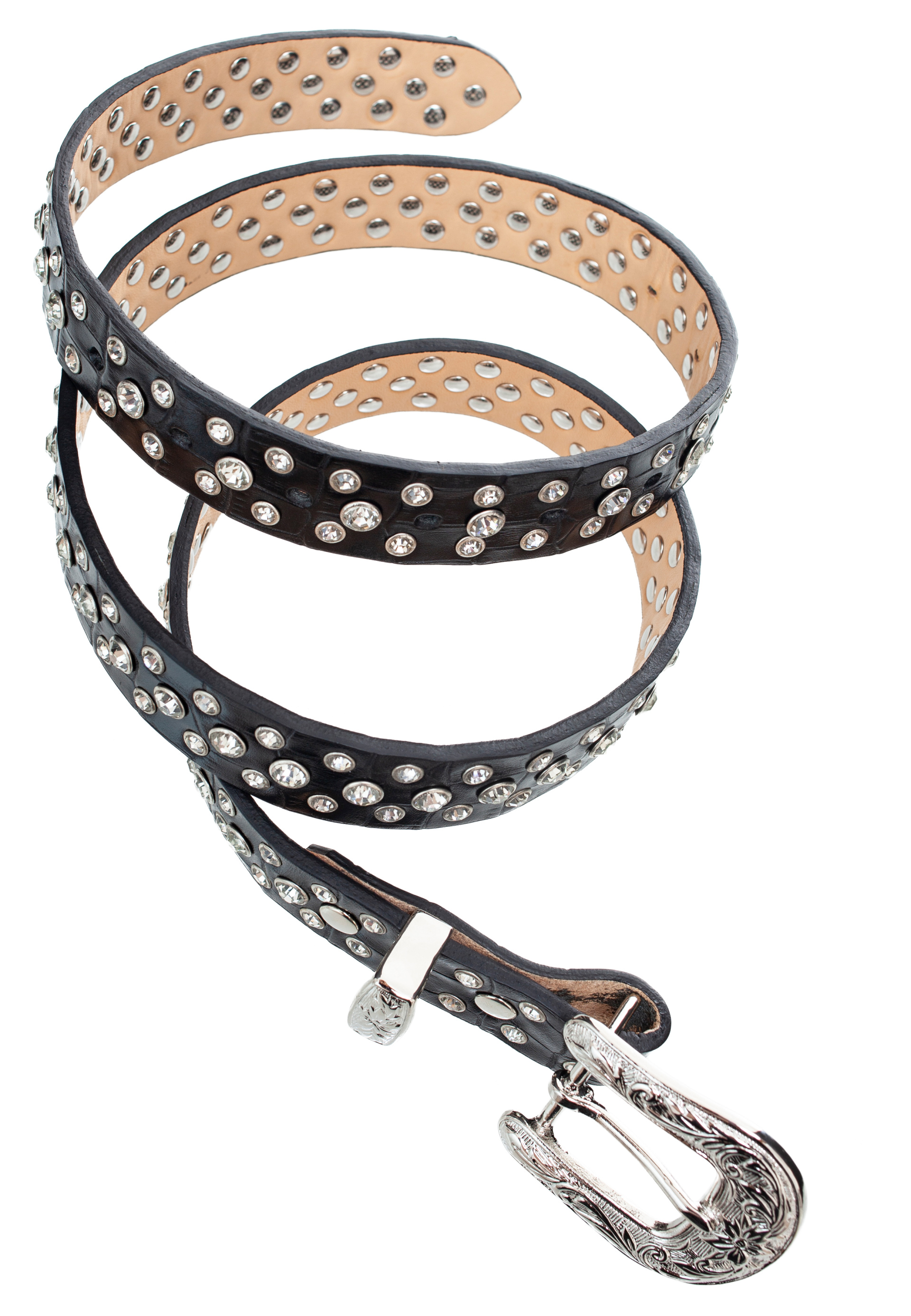 Doublet Crocodile pattern blings belt