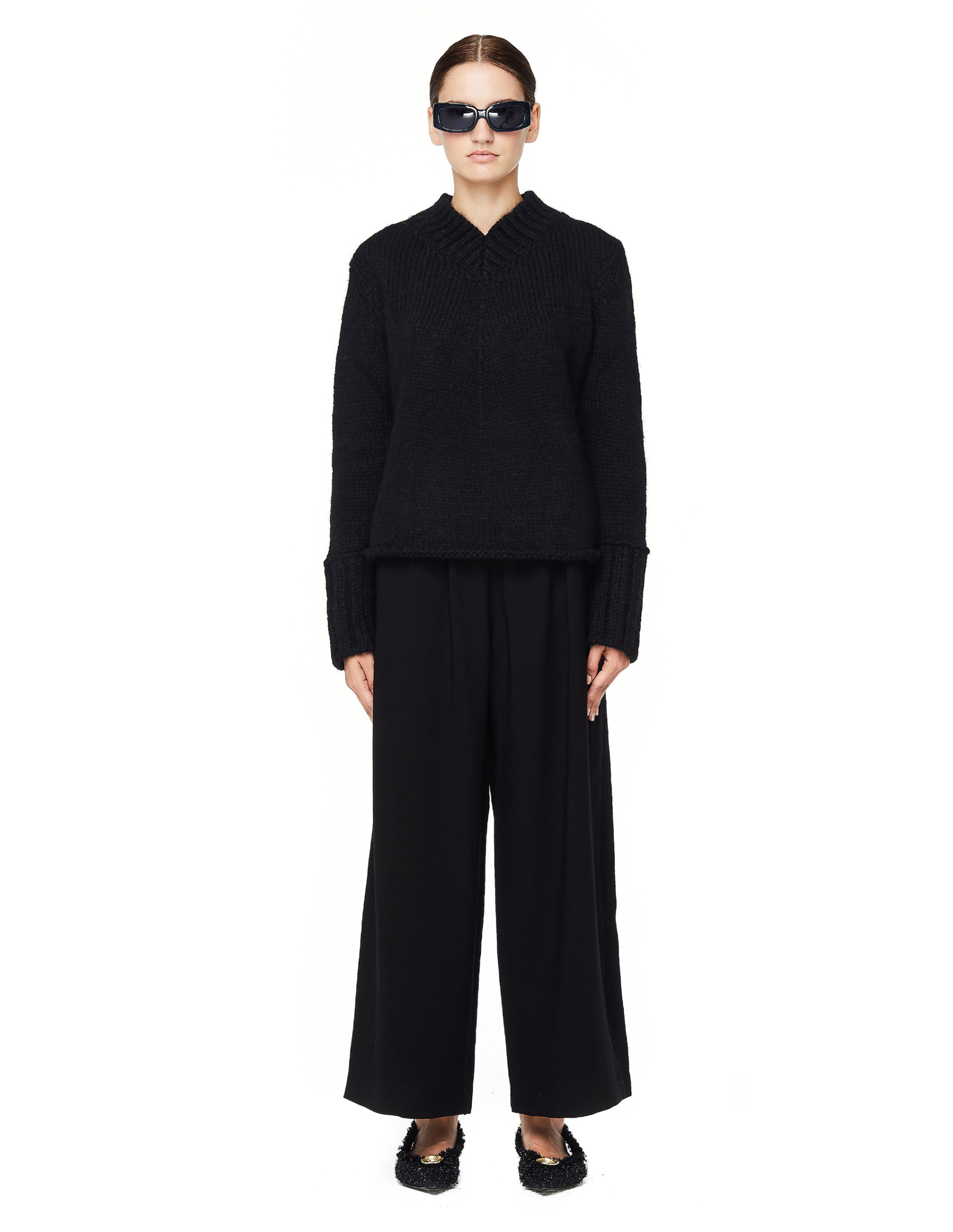 Maison Flaneur Chunky Knit Black Sweater