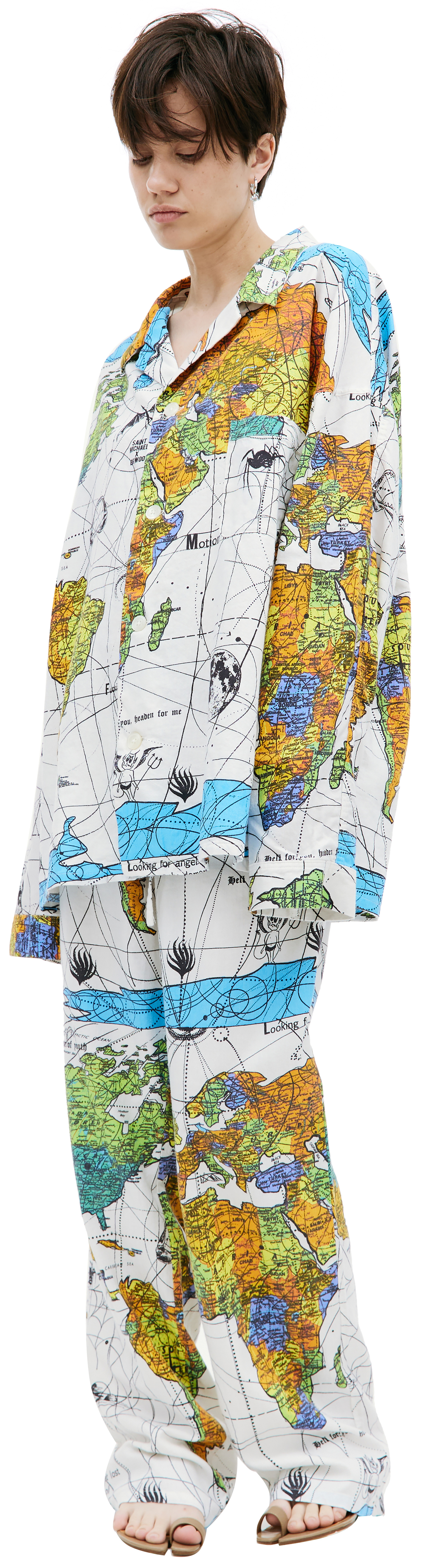 Saint Michael Saint Michael x Dr. Woo world map shirt