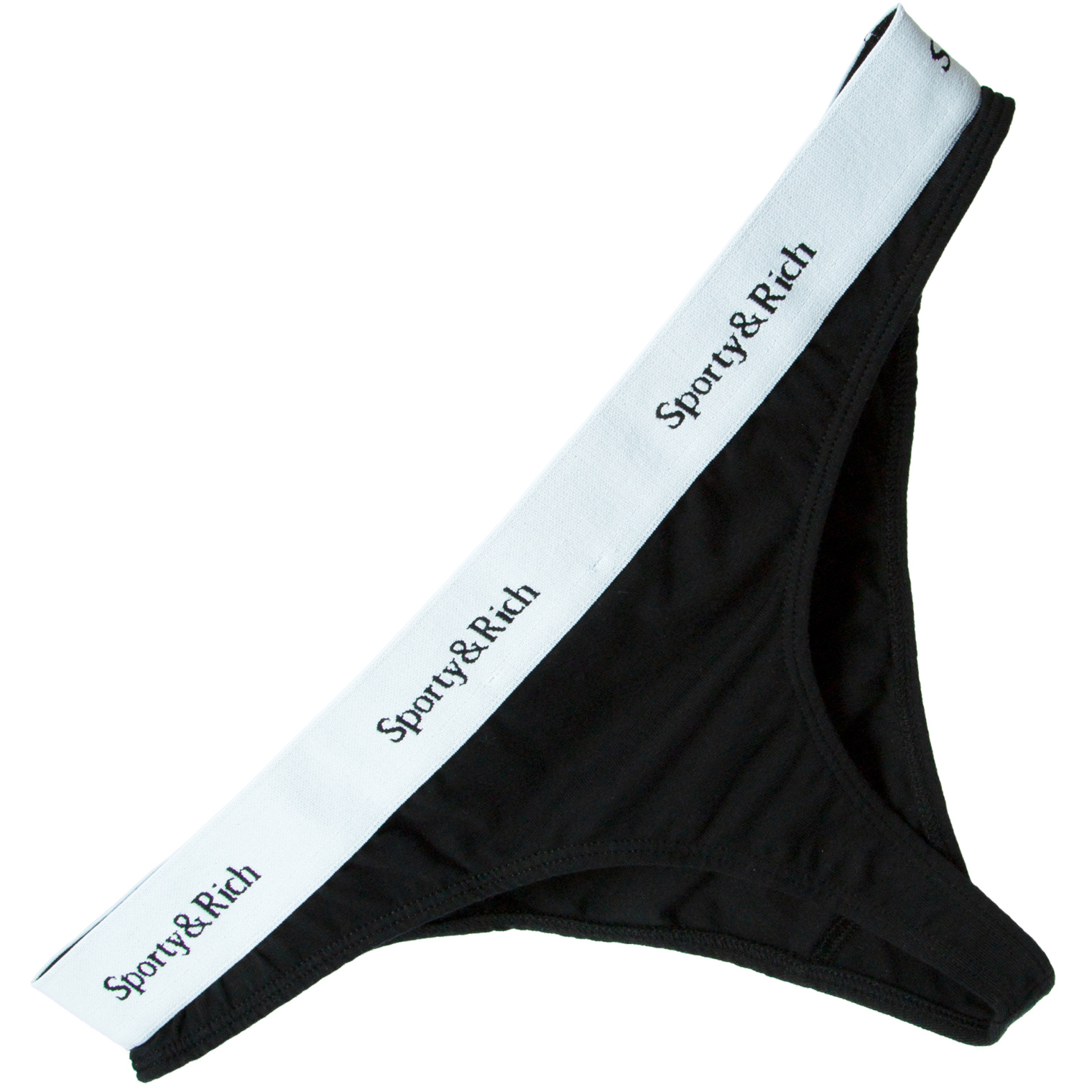 SPORTY & RICH Black Serif thong