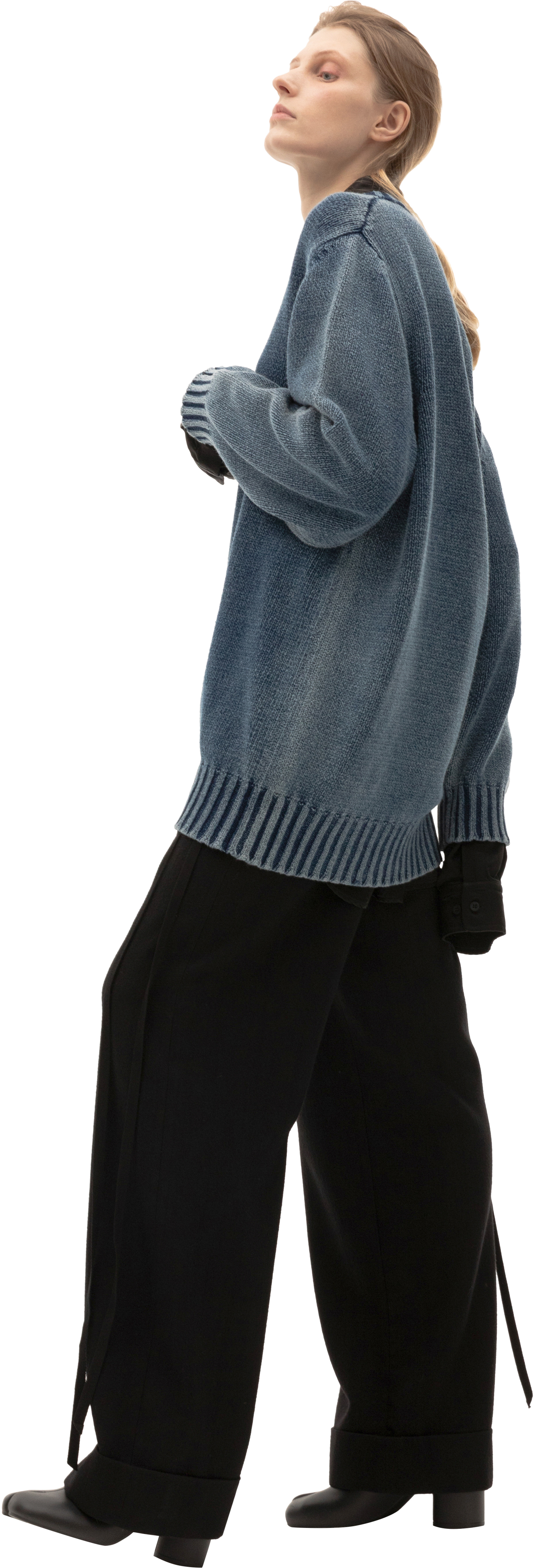 Maison Margiela V-neck Blue Sweater