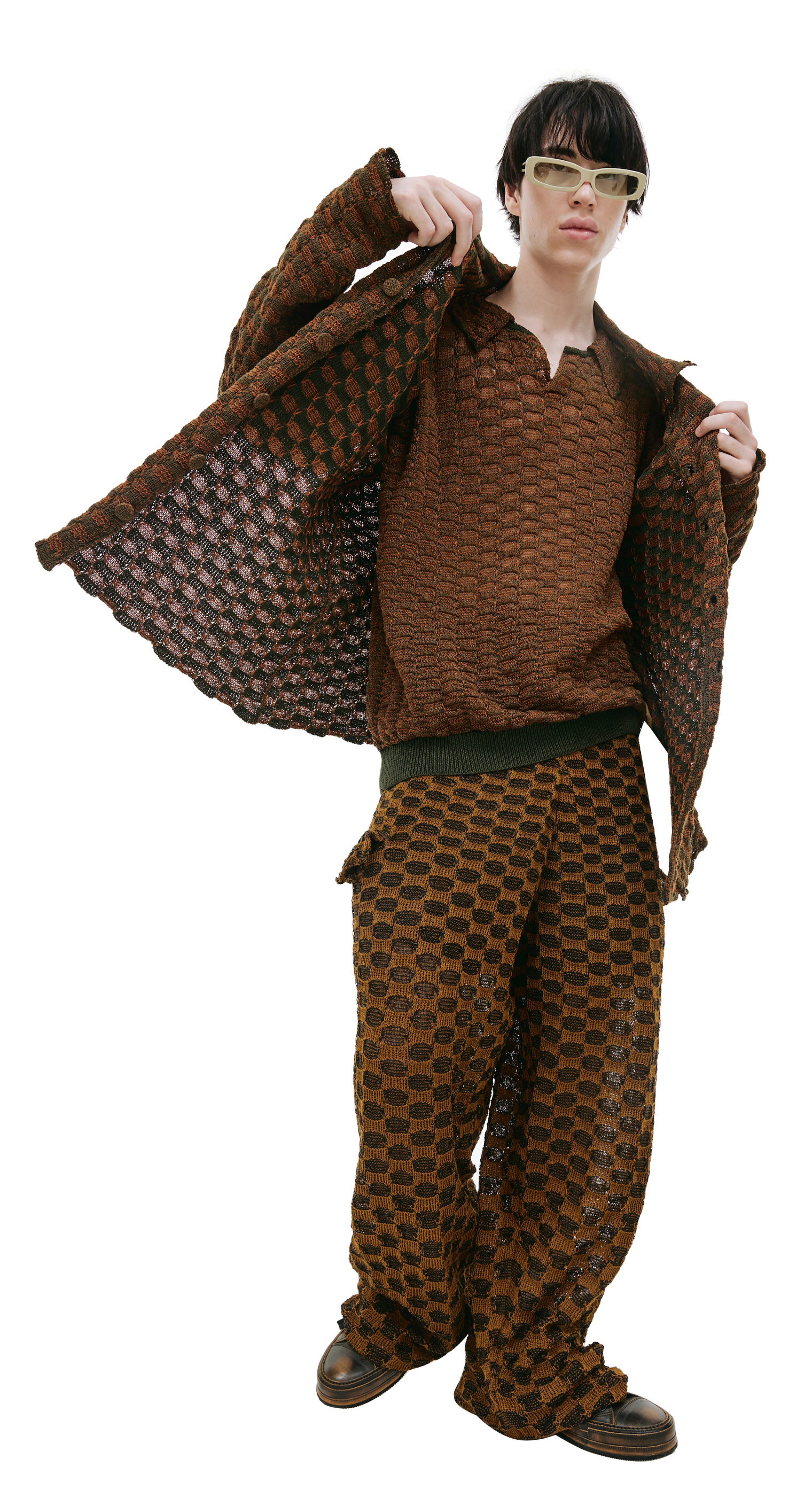 Isa Boulder Brown knit cardigan