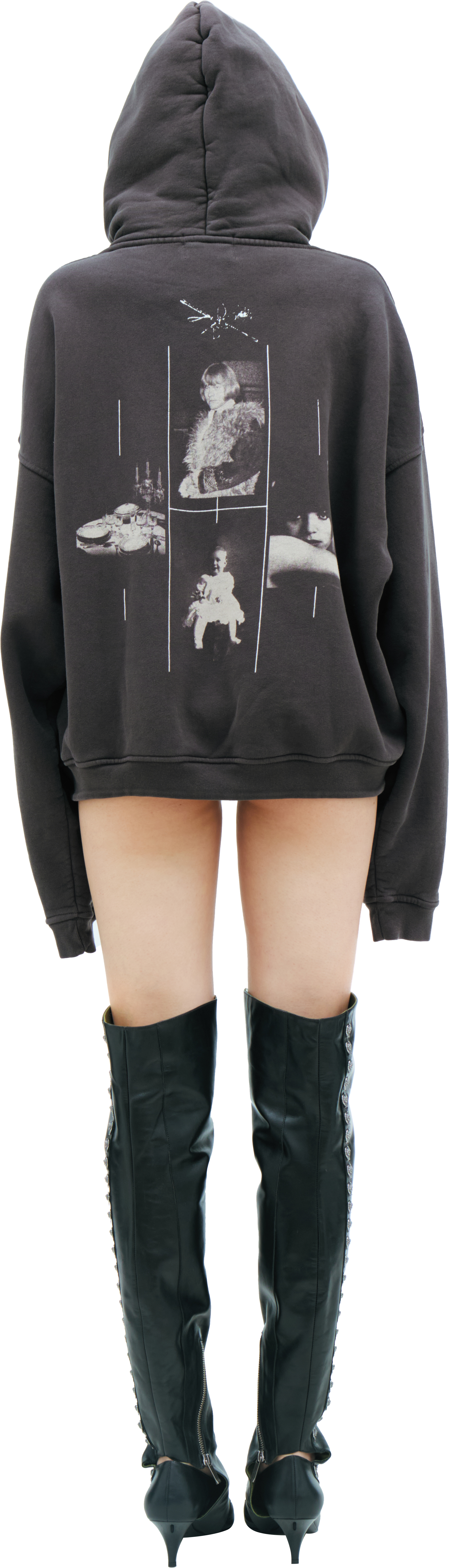 Enfants Riches Déprimés Dark grеy printed hoodie
