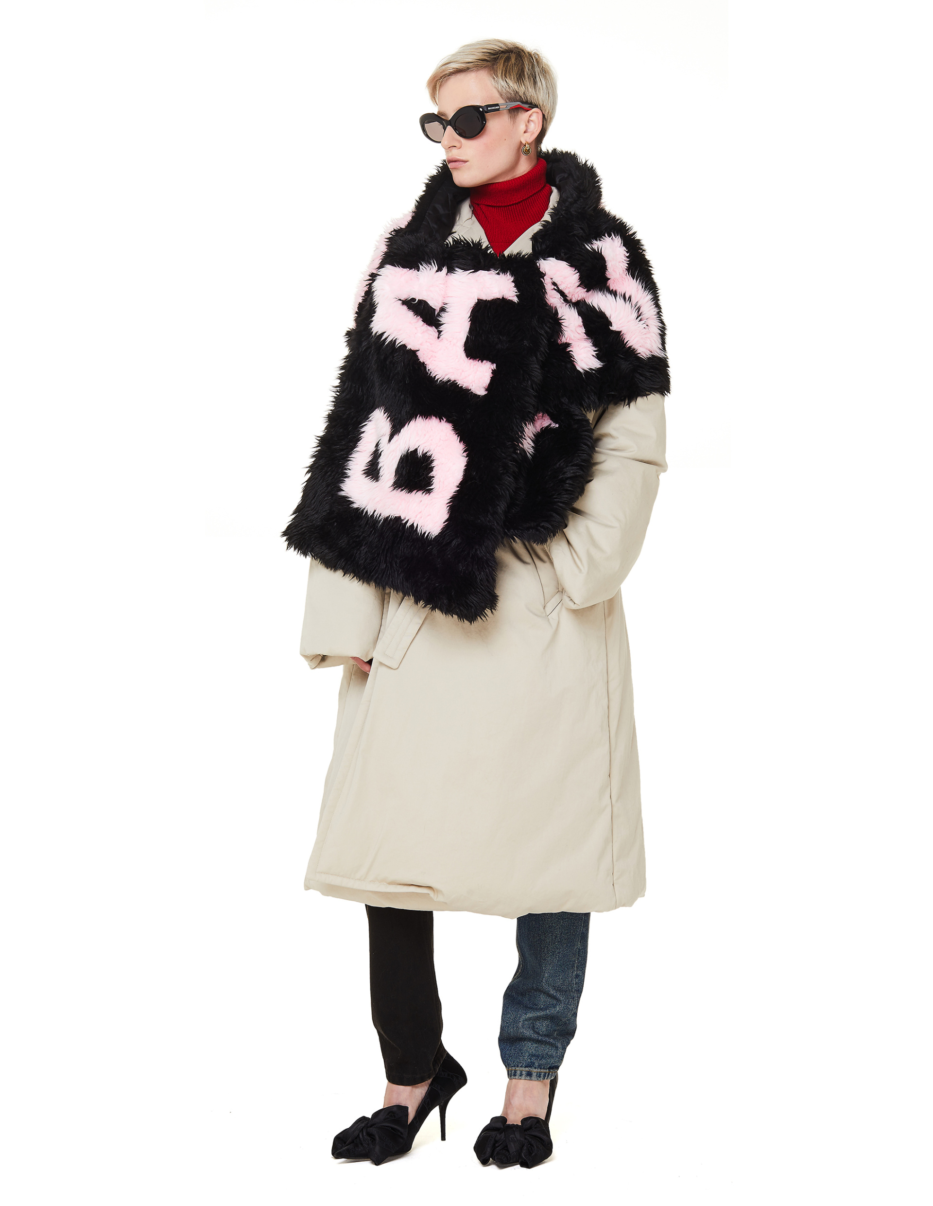 Balenciaga Black Giant Faux Fur Scarf