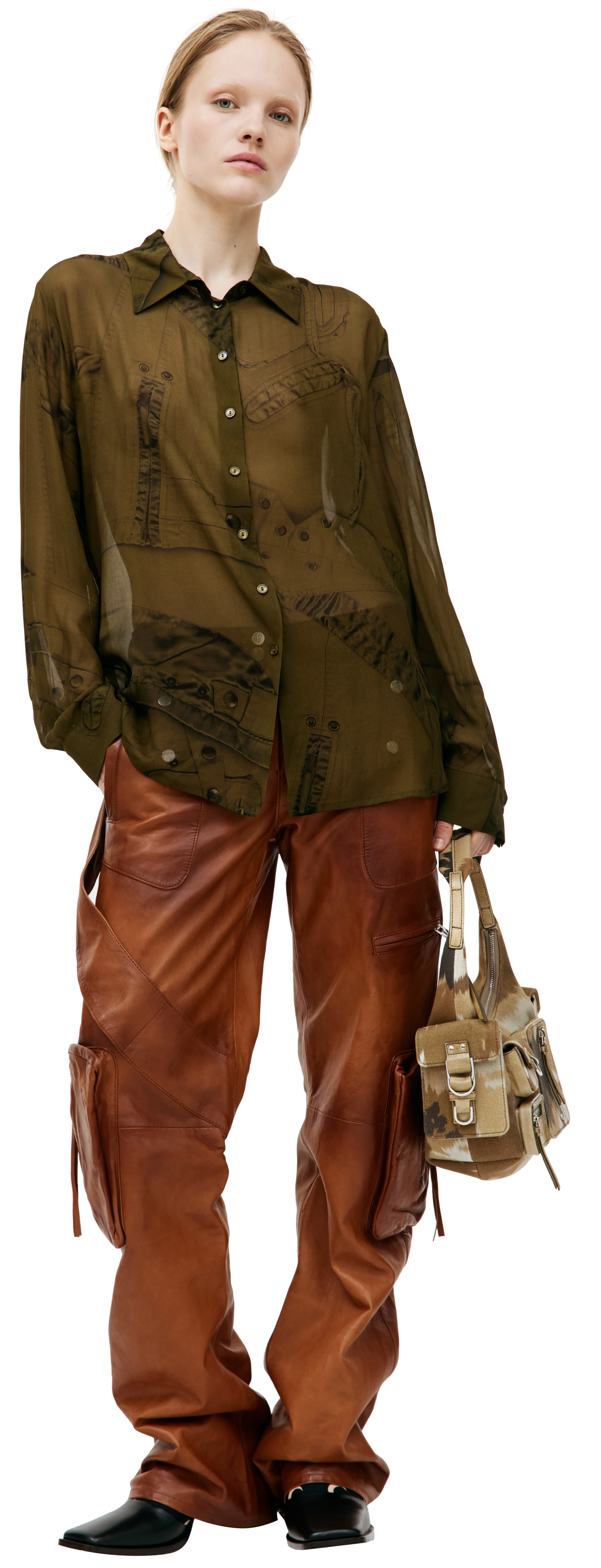 Blumarine Сargo denim shirt