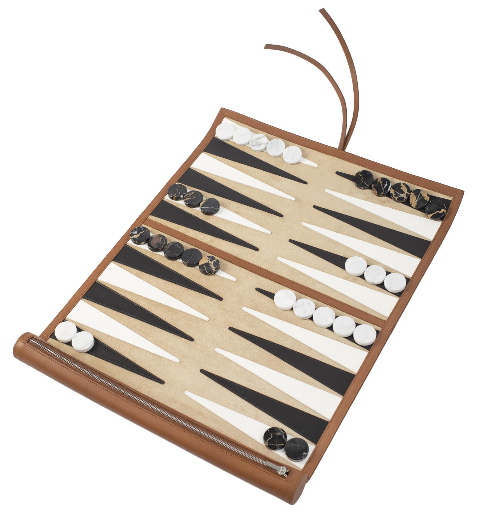 Jil Sander Portable leather backgammon set