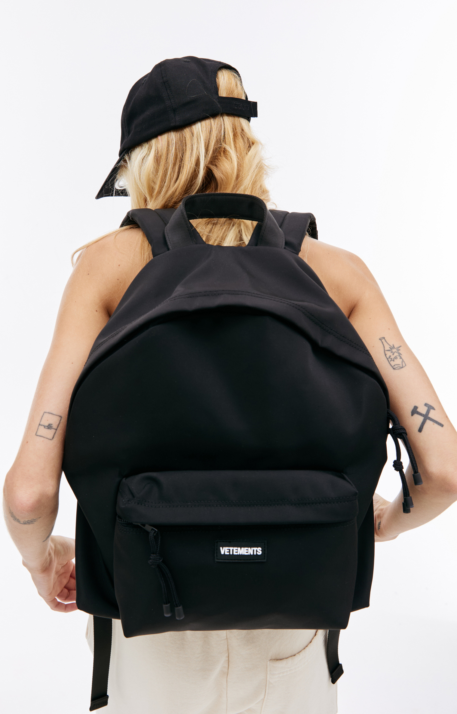 VETEMENTS Black logo backpack