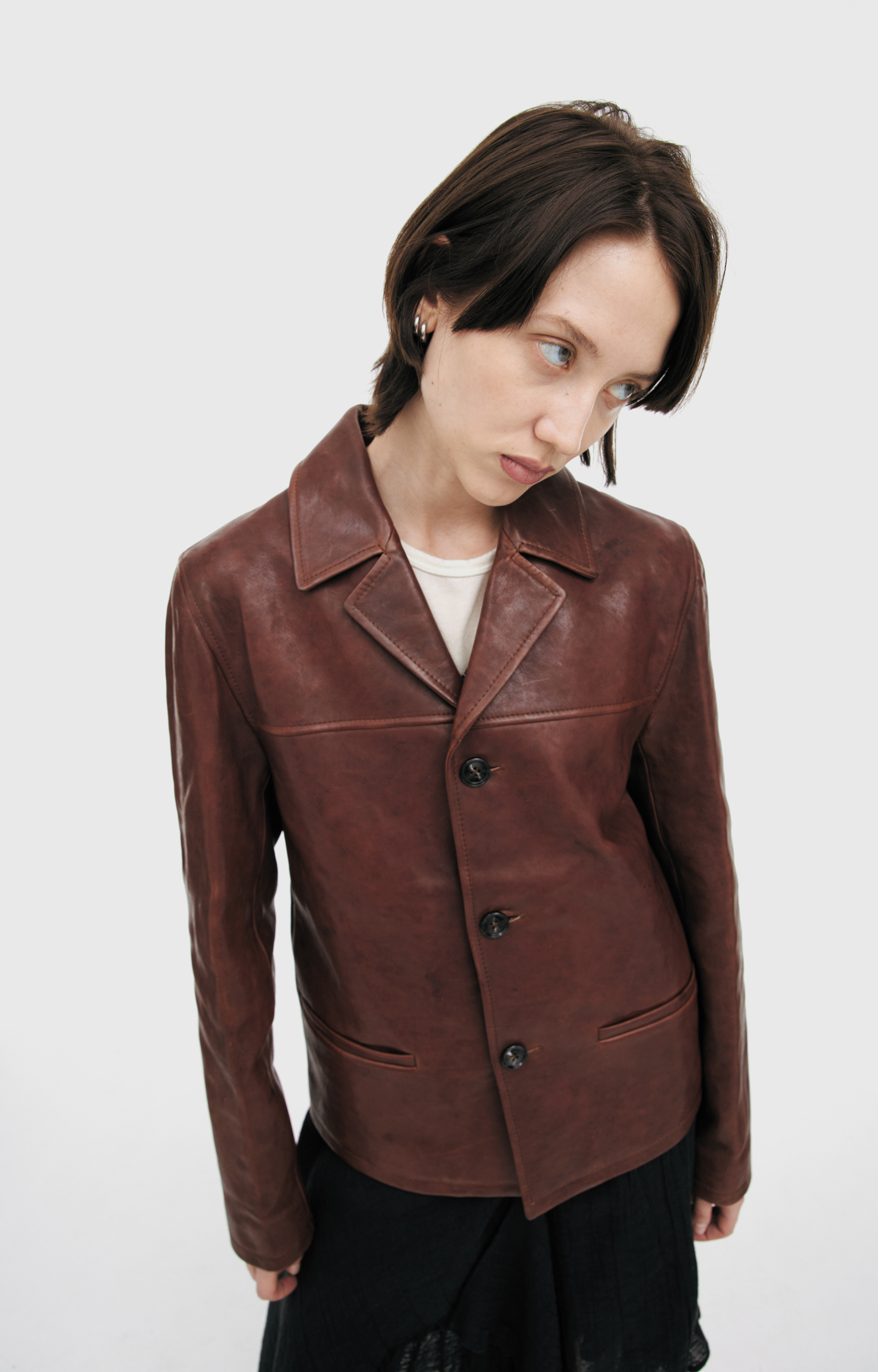 Ann Demeulemeester Leather half-coat