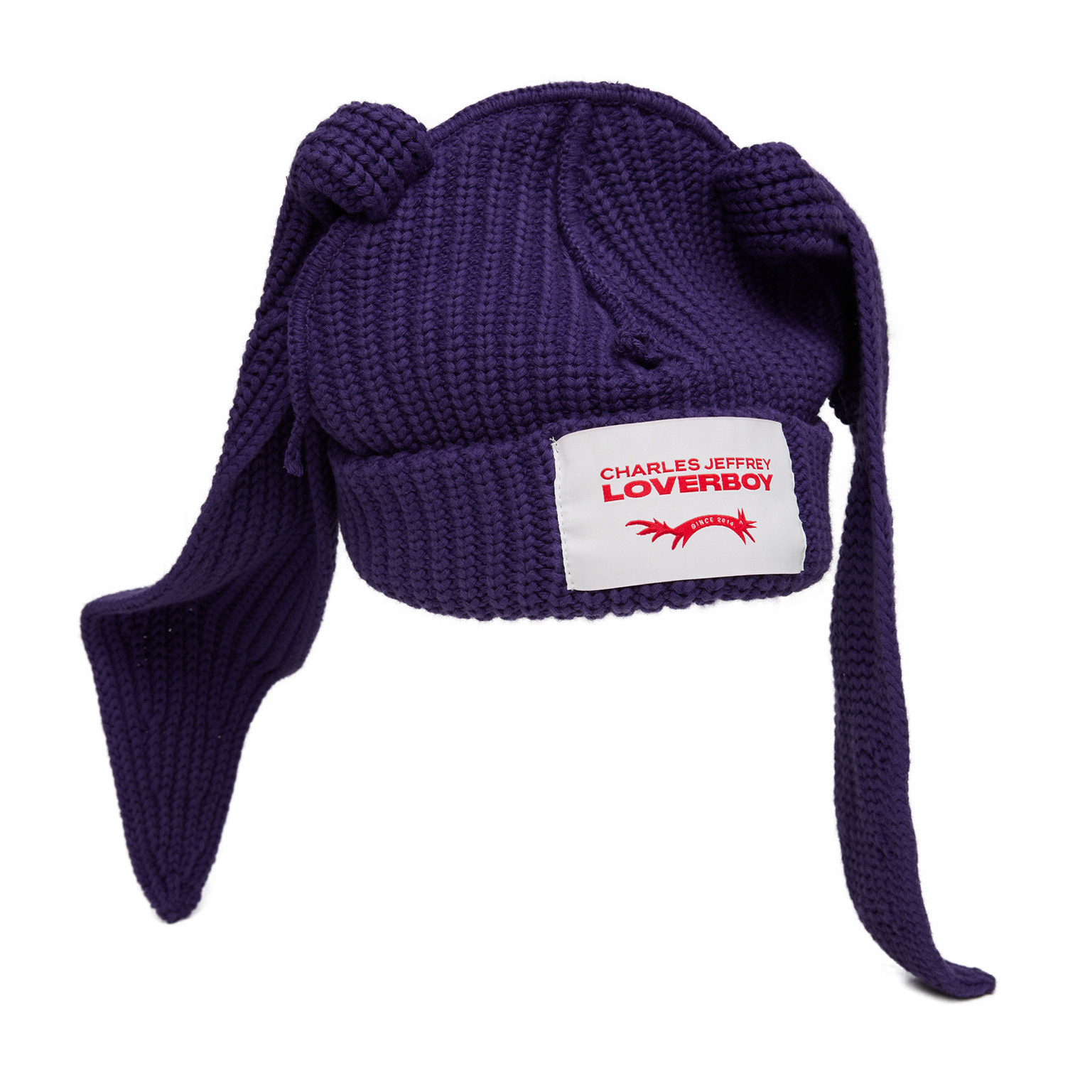 Buy CHARLES JEFFREY LOVERBOY men purple beanie with a patch for
