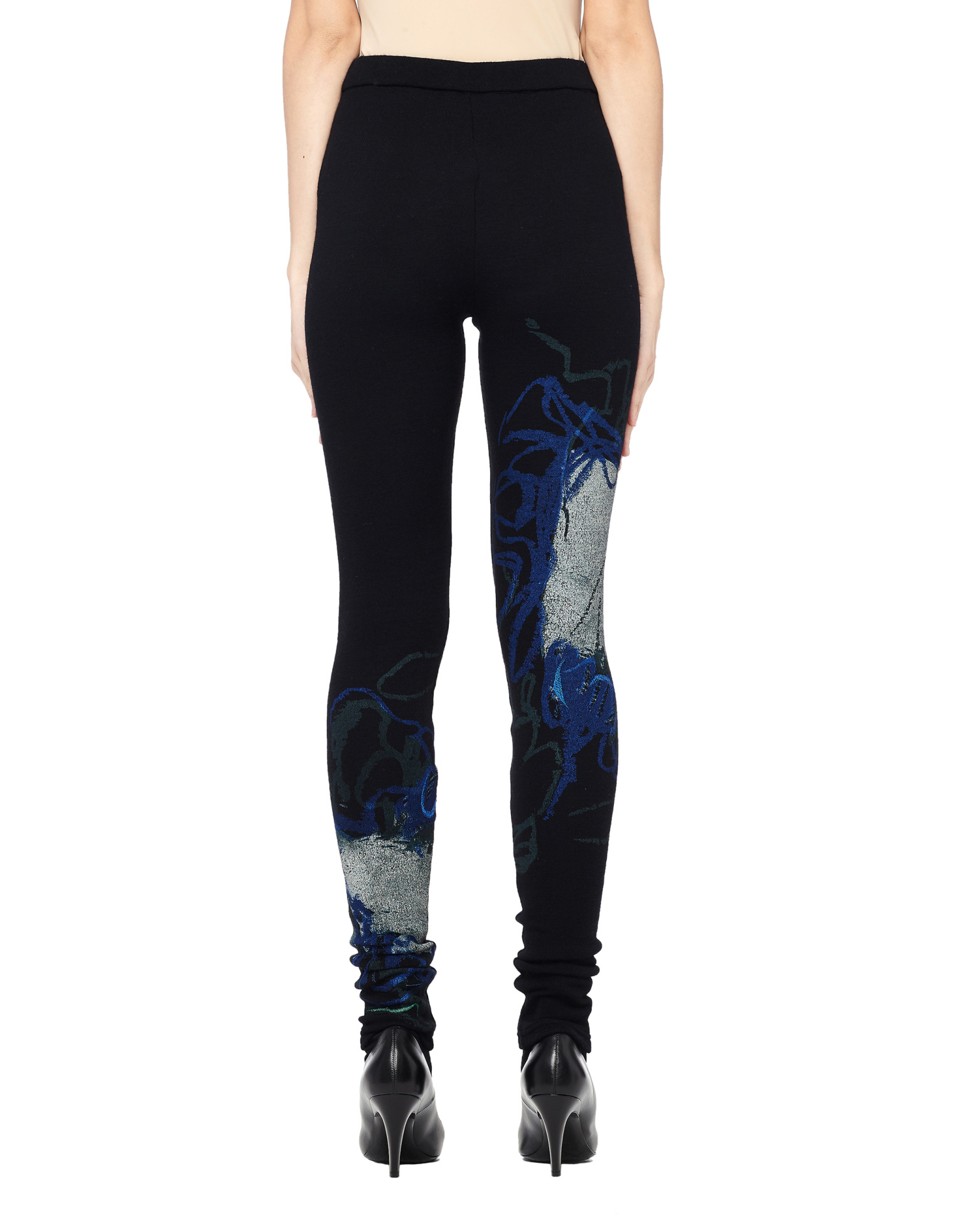 Yohji Yamamoto Abstract printed wool leggings