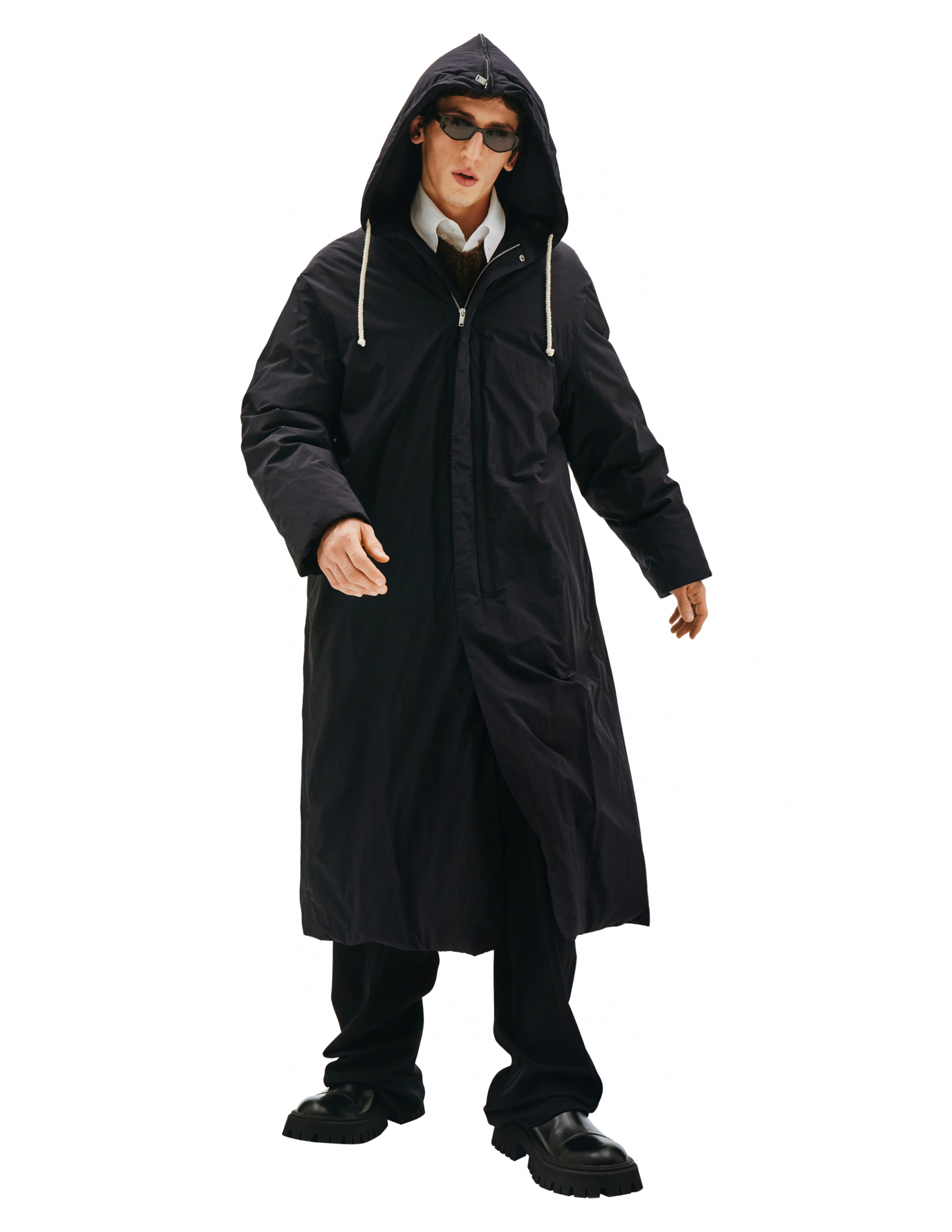 Jil Sander Black Hooded Parka