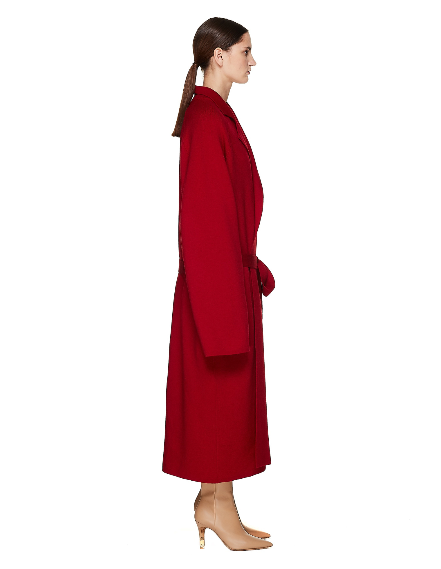 Haider Ackermann Red Knitted Wool & Cashmere Coat
