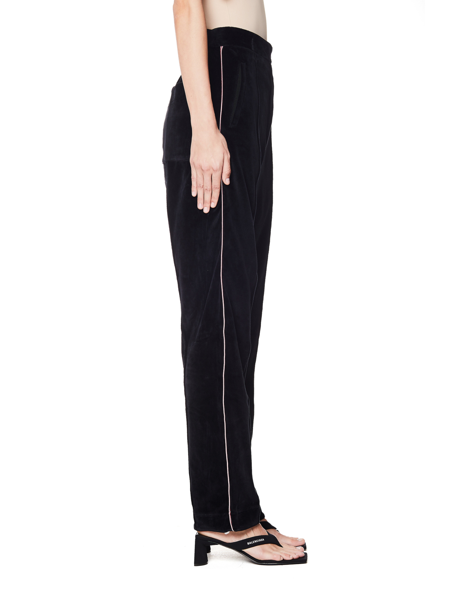 Haider Ackermann Black Velvet Cotton Trousers