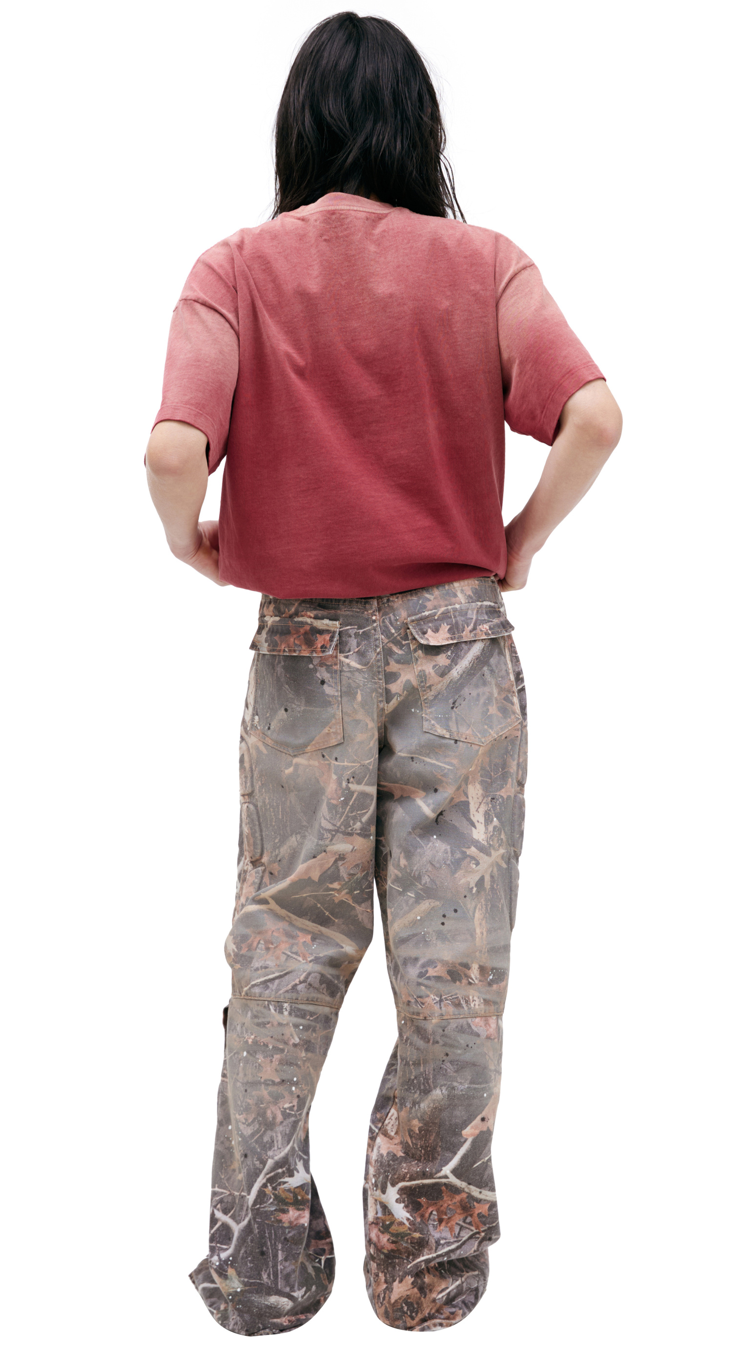 Buy Satoshi Nakamoto men brown trousers with a washed out effect