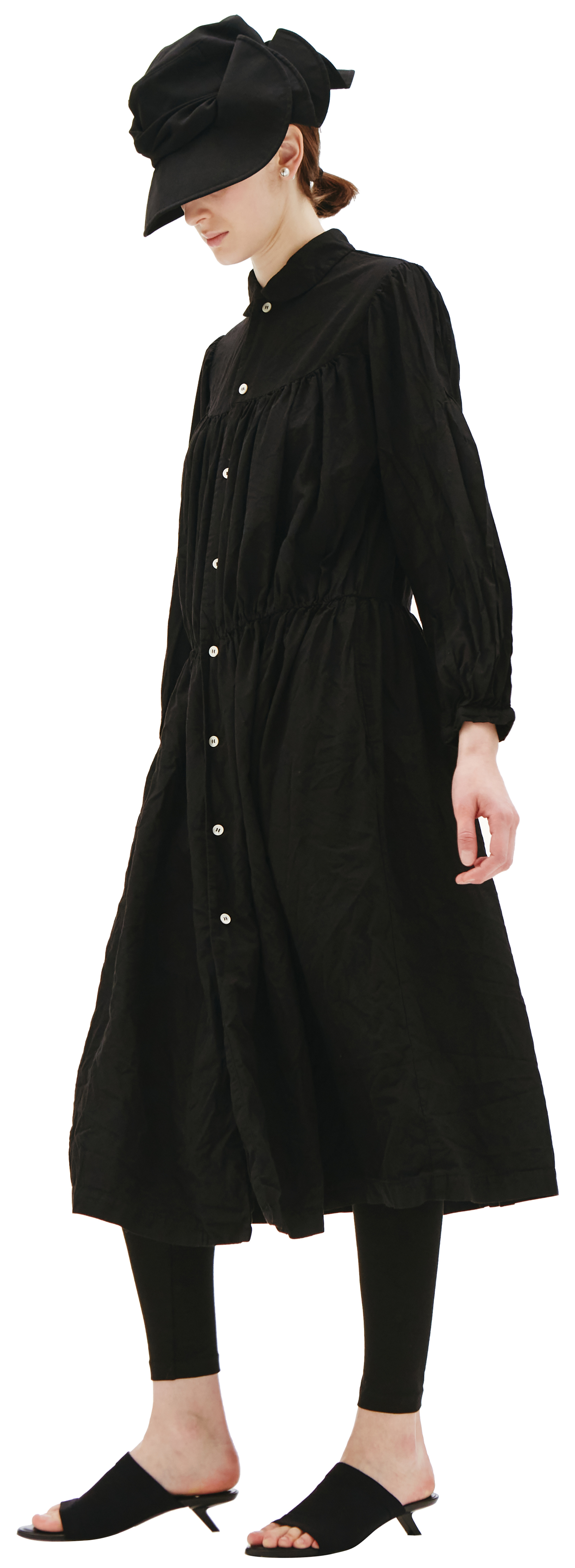 Comme des Garcons CdG Black Polyester Midi Dress