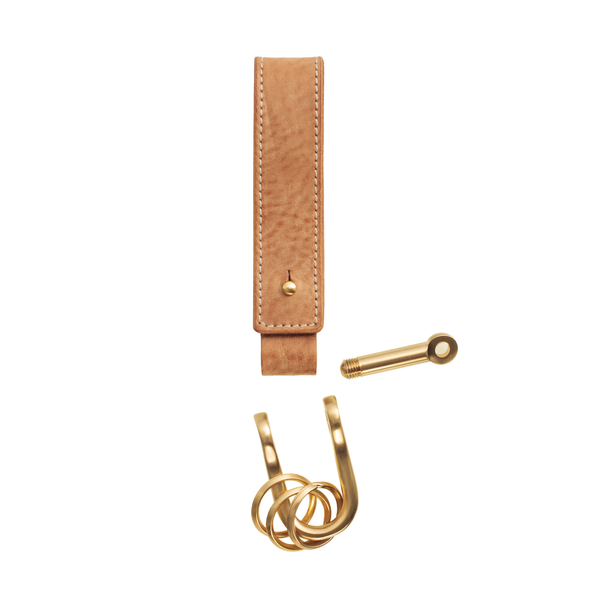 Hender Scheme Beige Leather Keyring