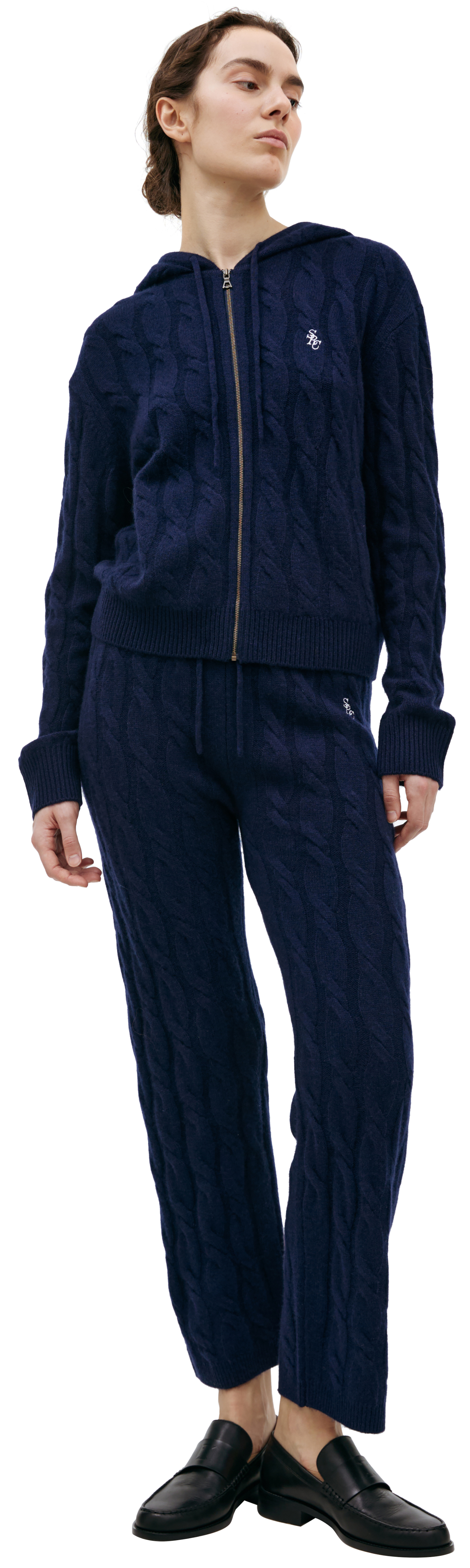 SPORTY & RICH Coarse-knit cashmere hoodie