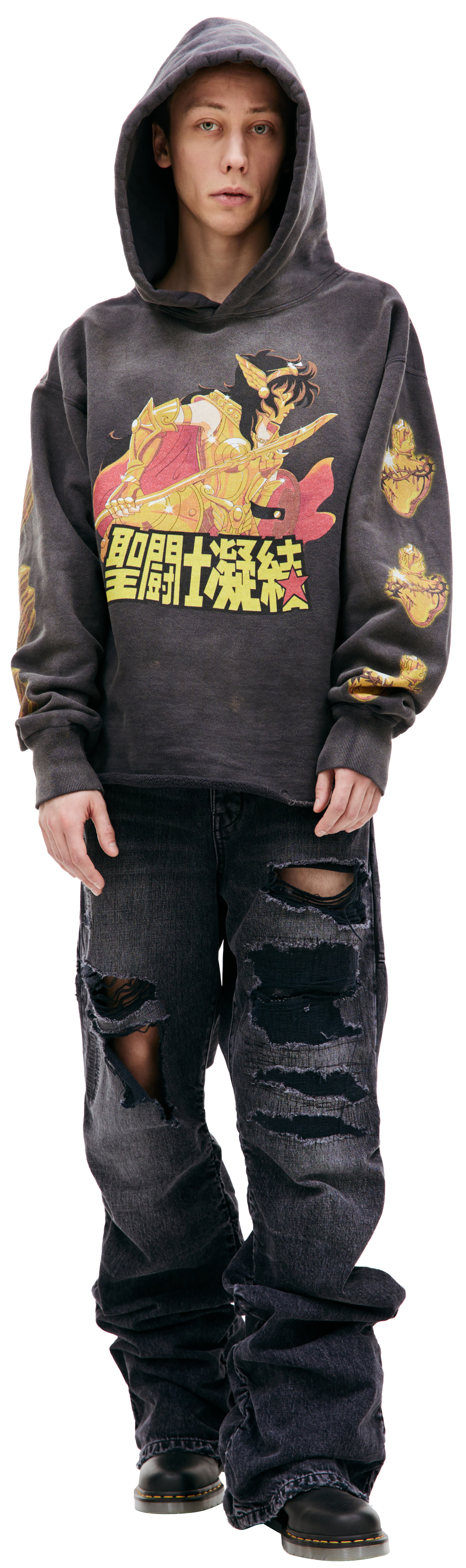 Saint Michael Printed cotton hoodie