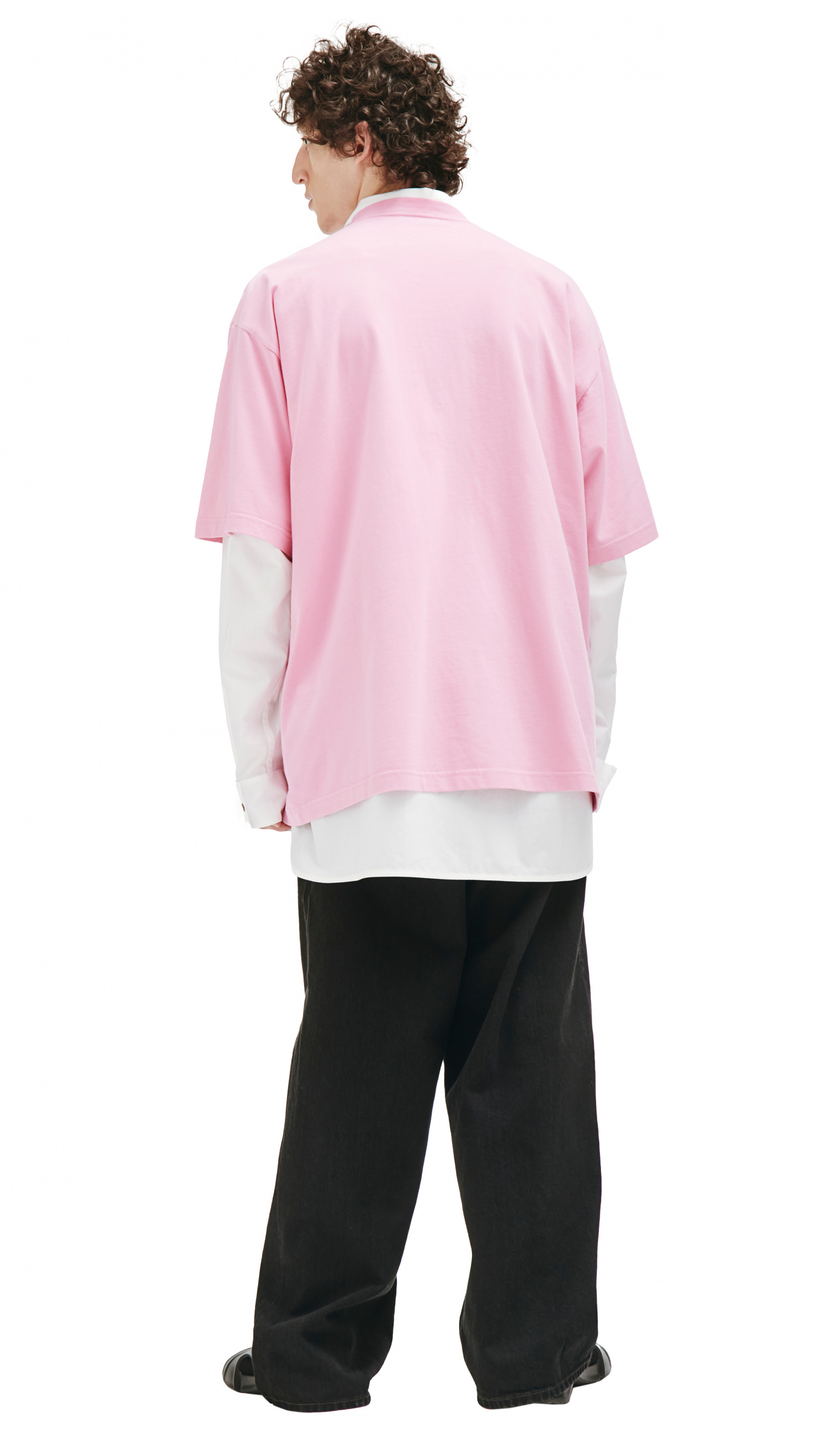 Balenciaga Pink \'Gay Pride\' Embroided T-shirt