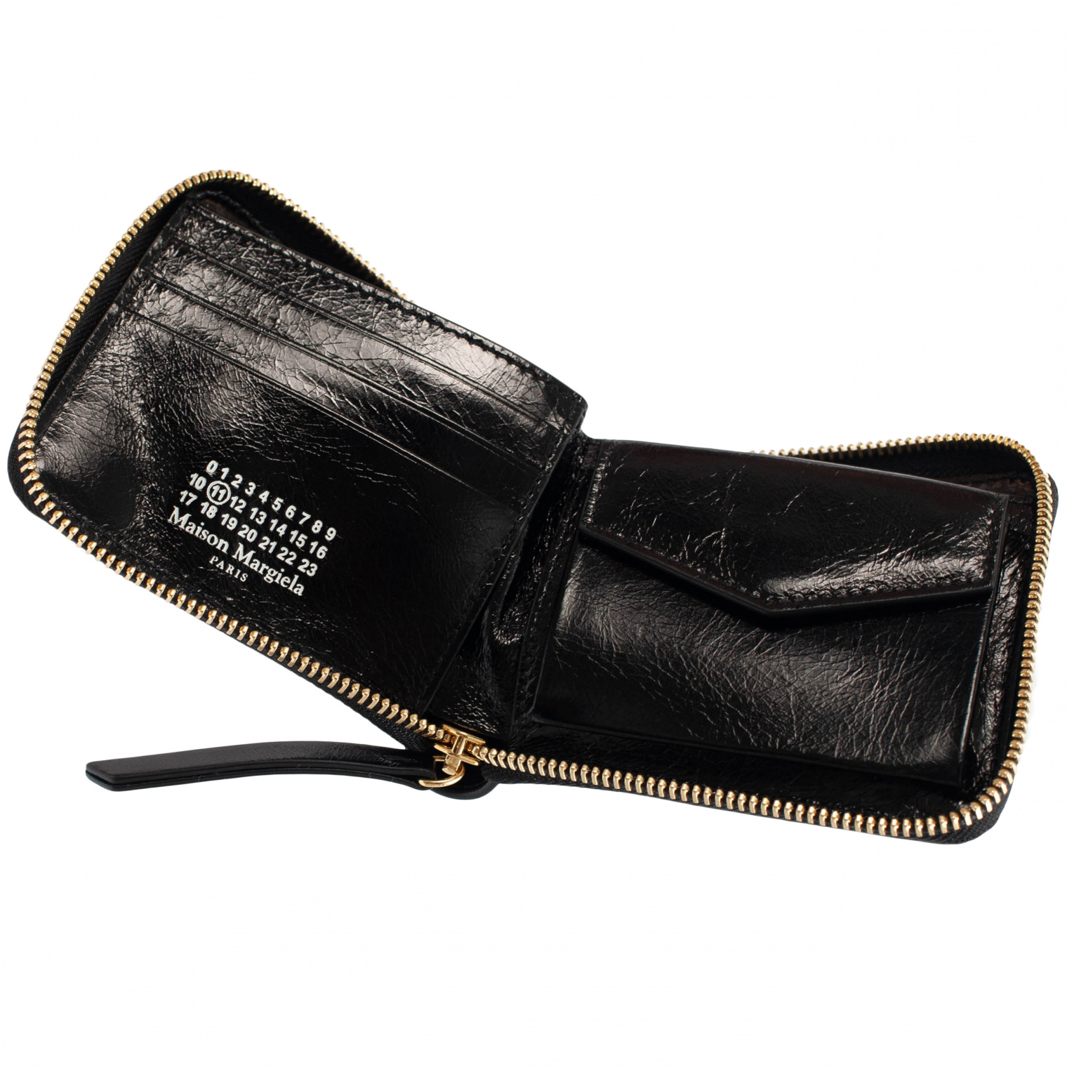 Maison Margiela Black Textured Leather Wallet