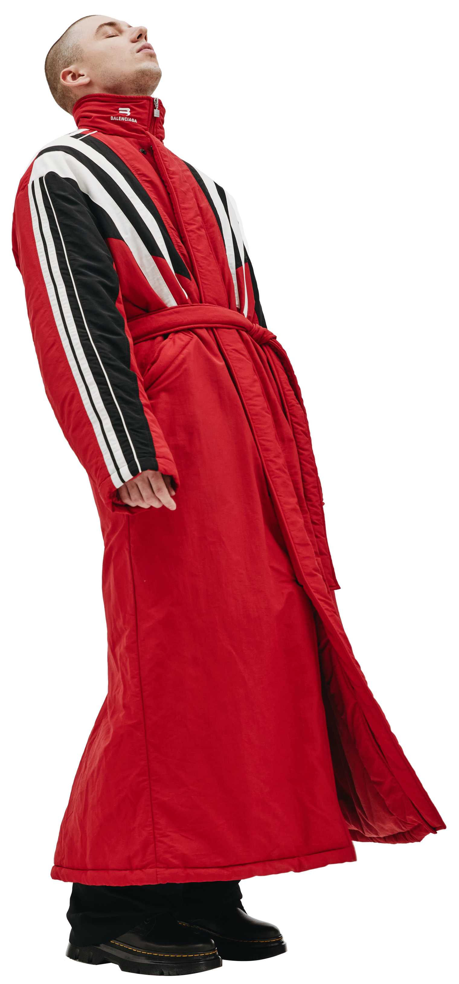 Balenciaga Long Down Coat In A Vintage Athletic Style