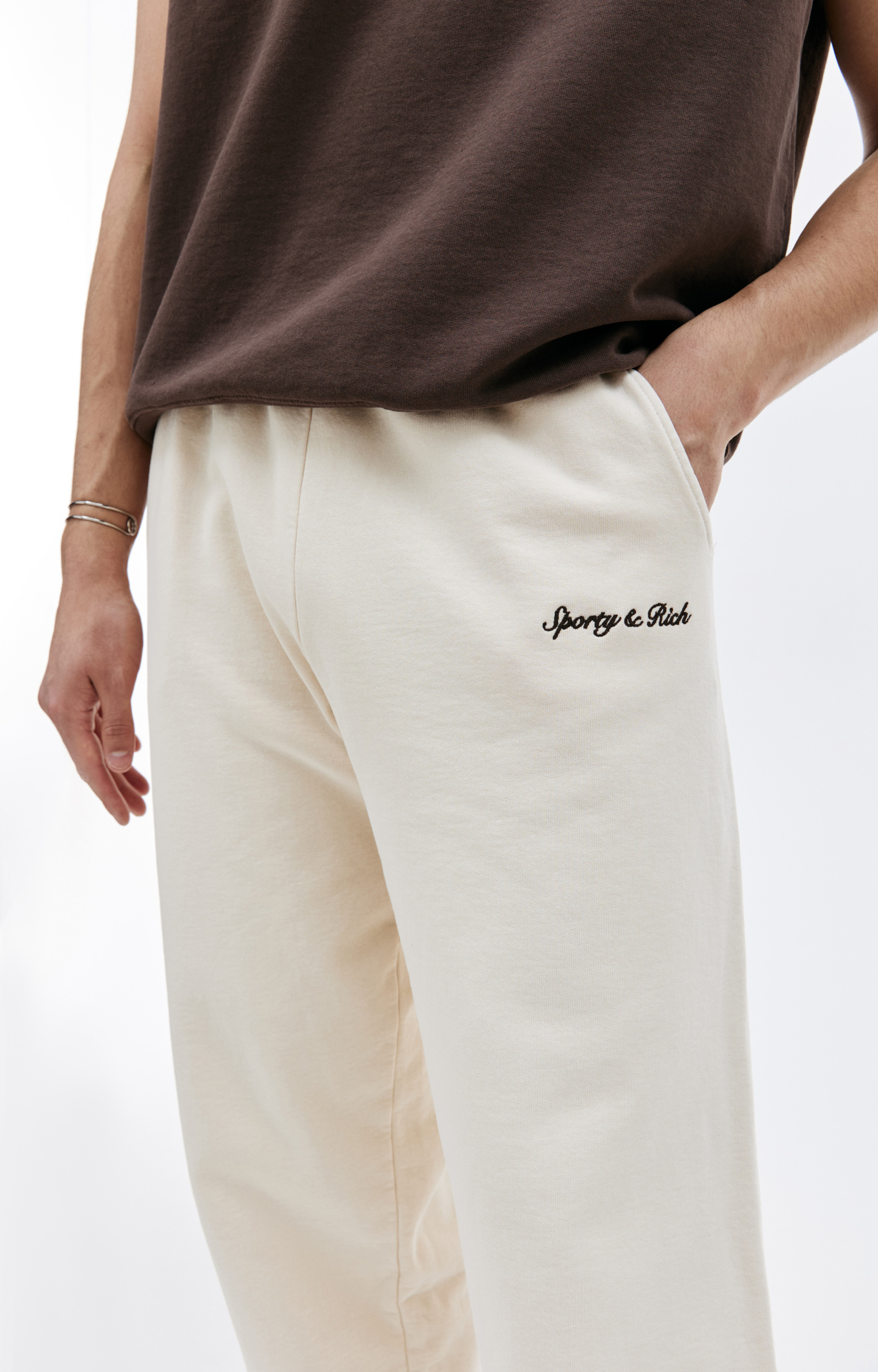 SPORTY & RICH Logo embroidered sweatpants