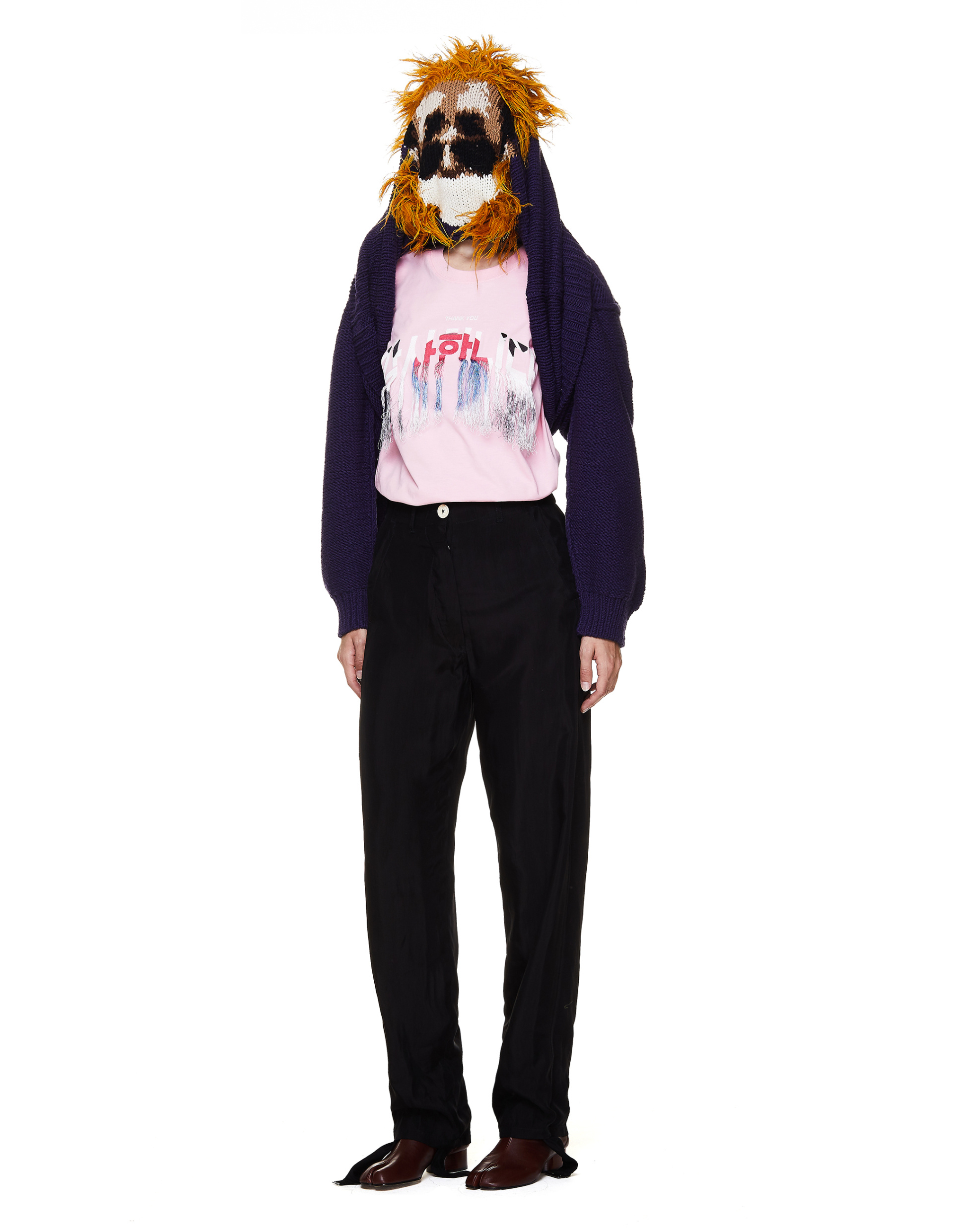 Doublet Purple Embroidered Wool Sweater