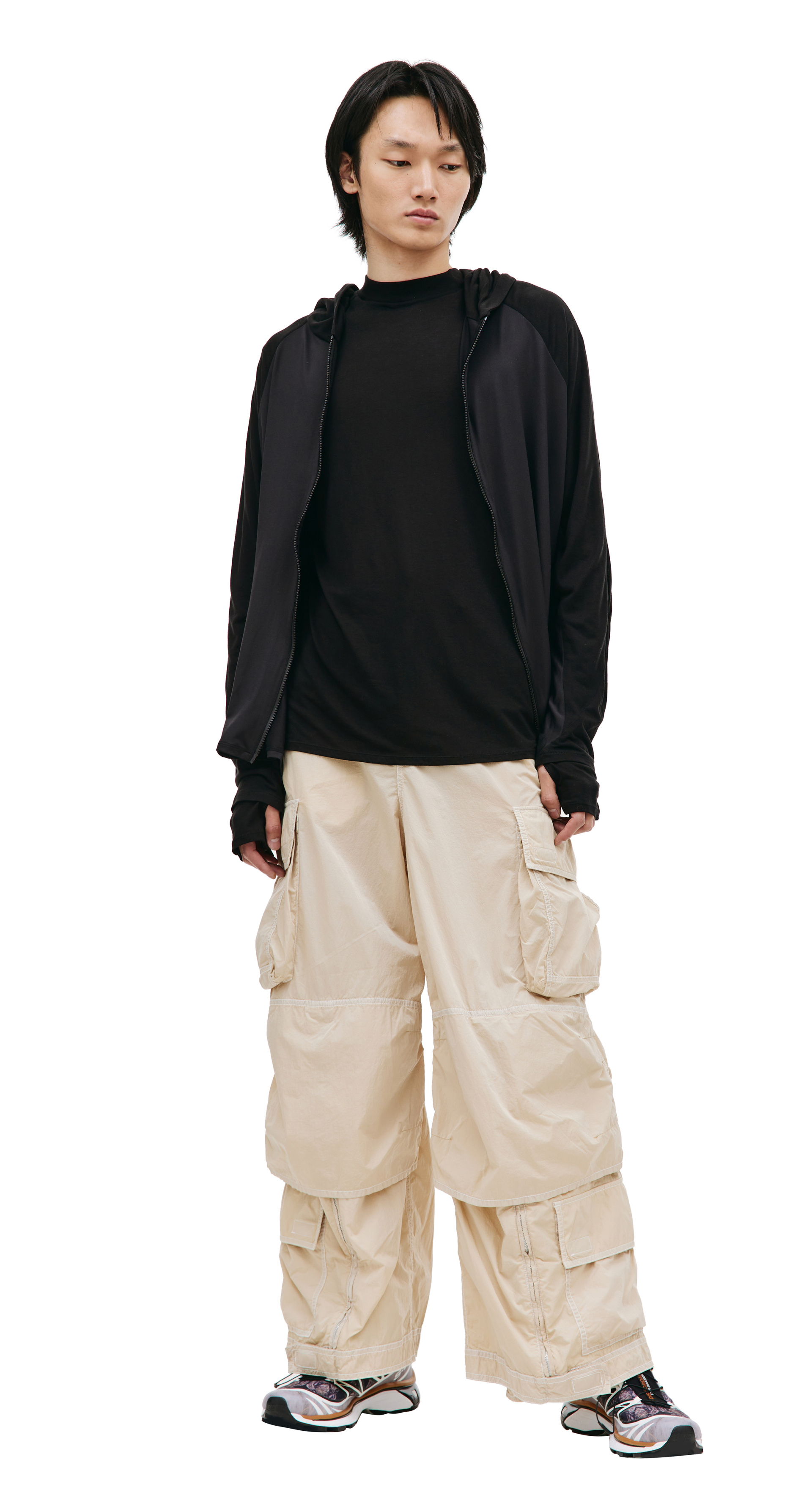 Post Archive Faction Black 5.0+ zipped hoodie