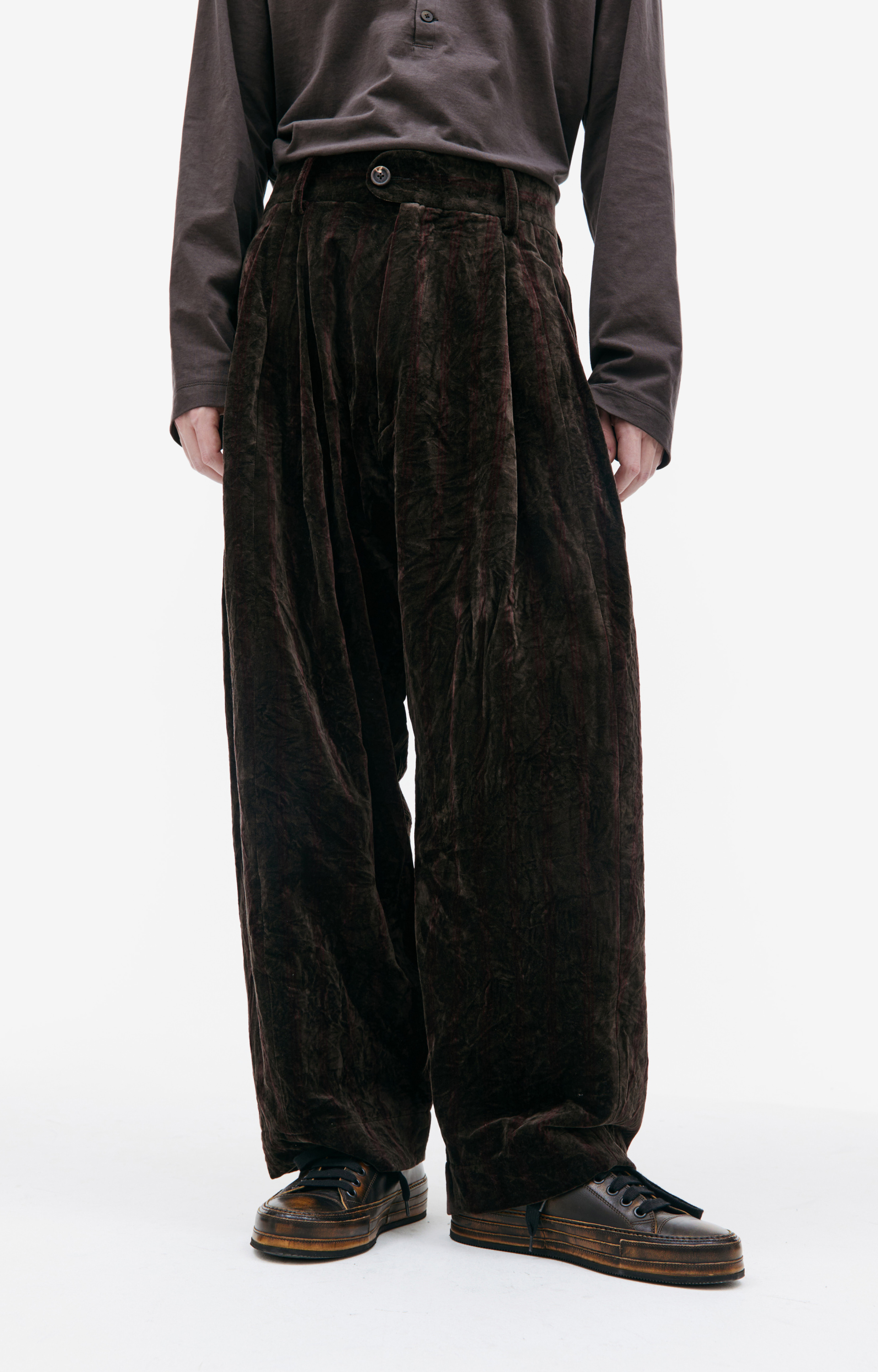 Ziggy Chen Velveteen wide leg trousers