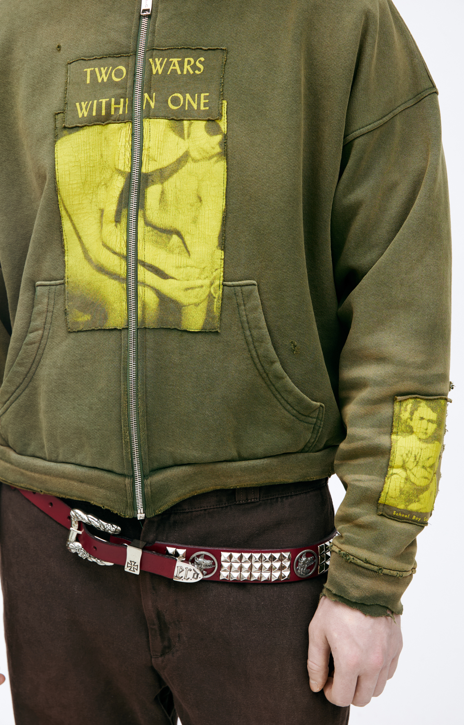 Enfants Riches Déprimés Khaki zippered hoodie