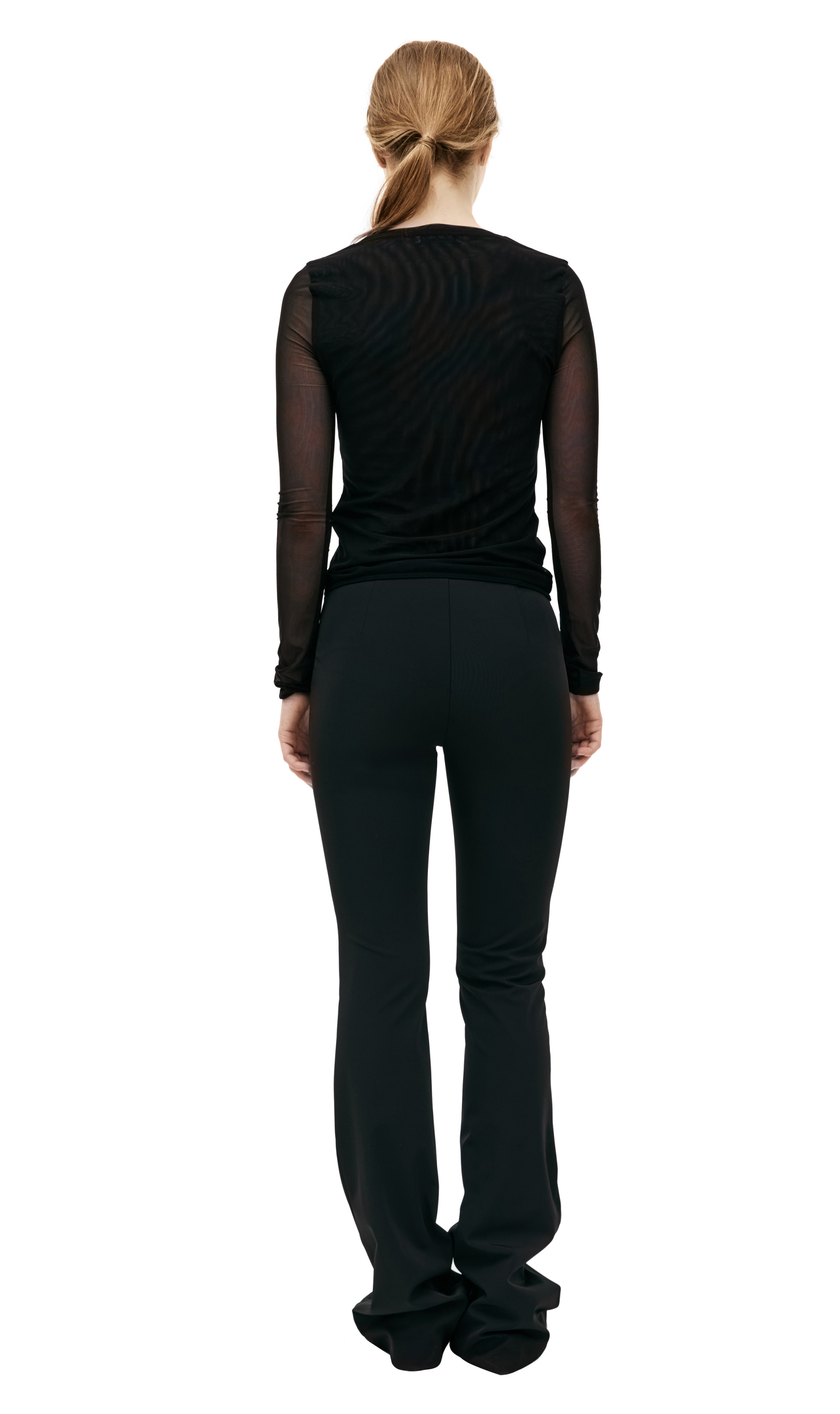 Blumarine Crystal-cut semi-sheer longsleeve