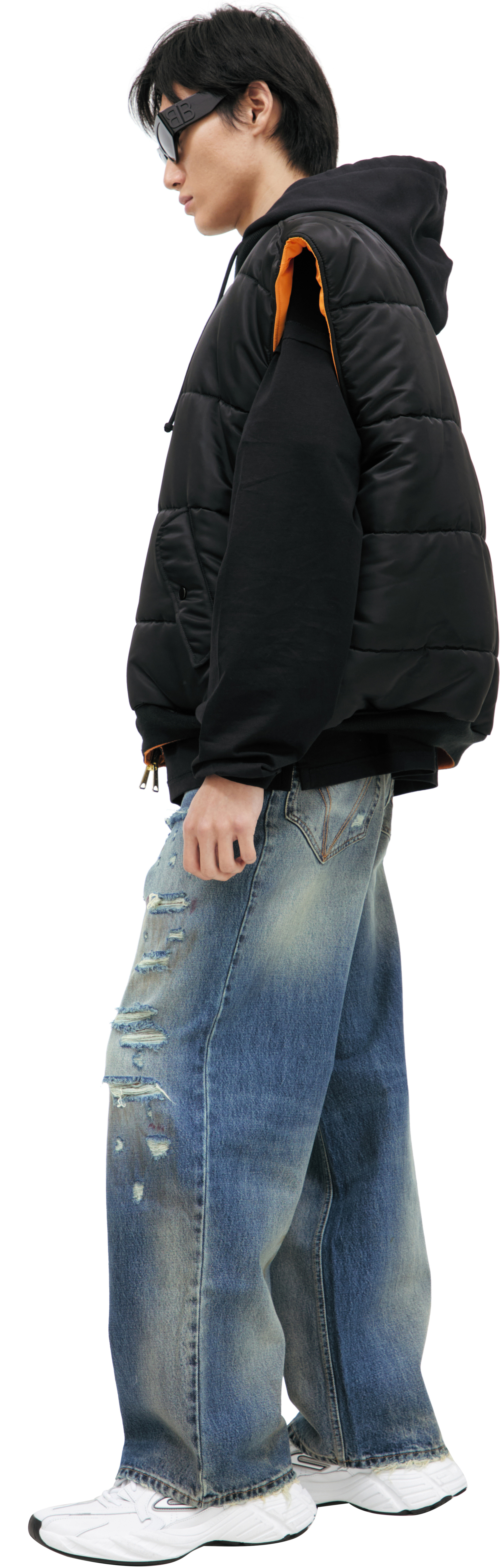 VETEMENTS Reversible bomber vest with hood