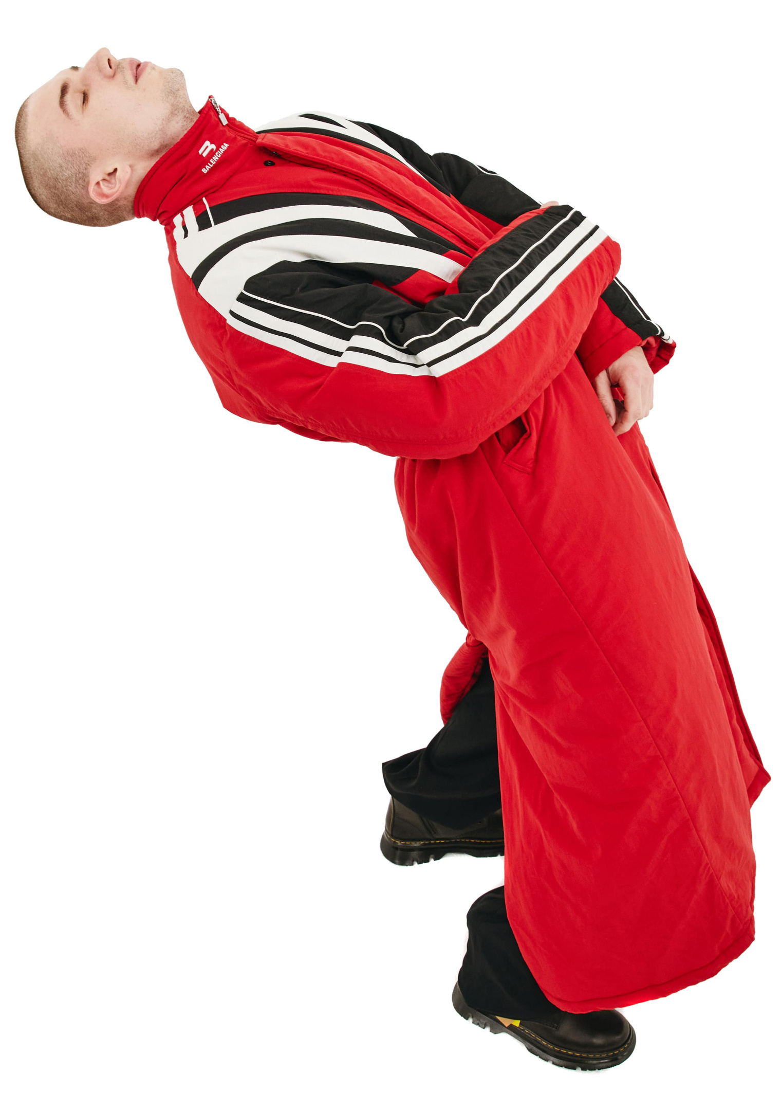 Balenciaga Long Down Coat In A Vintage Athletic Style