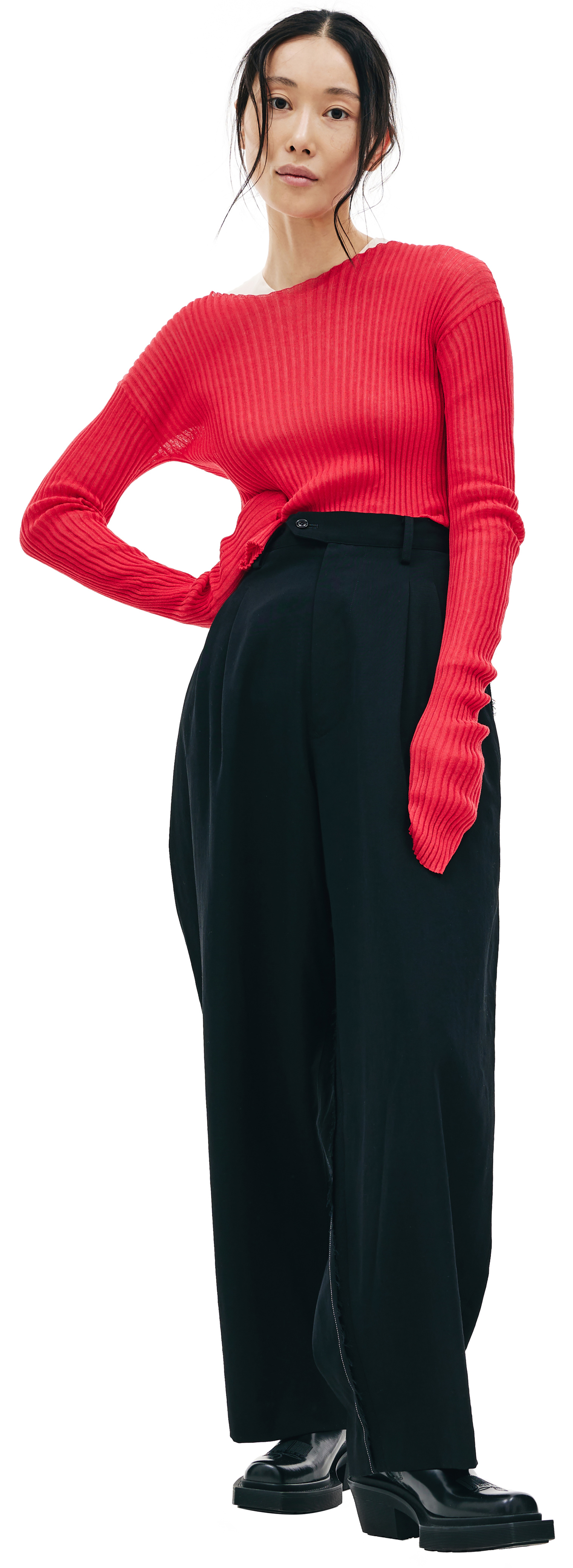 Y\'s Wool Pleated Trousers