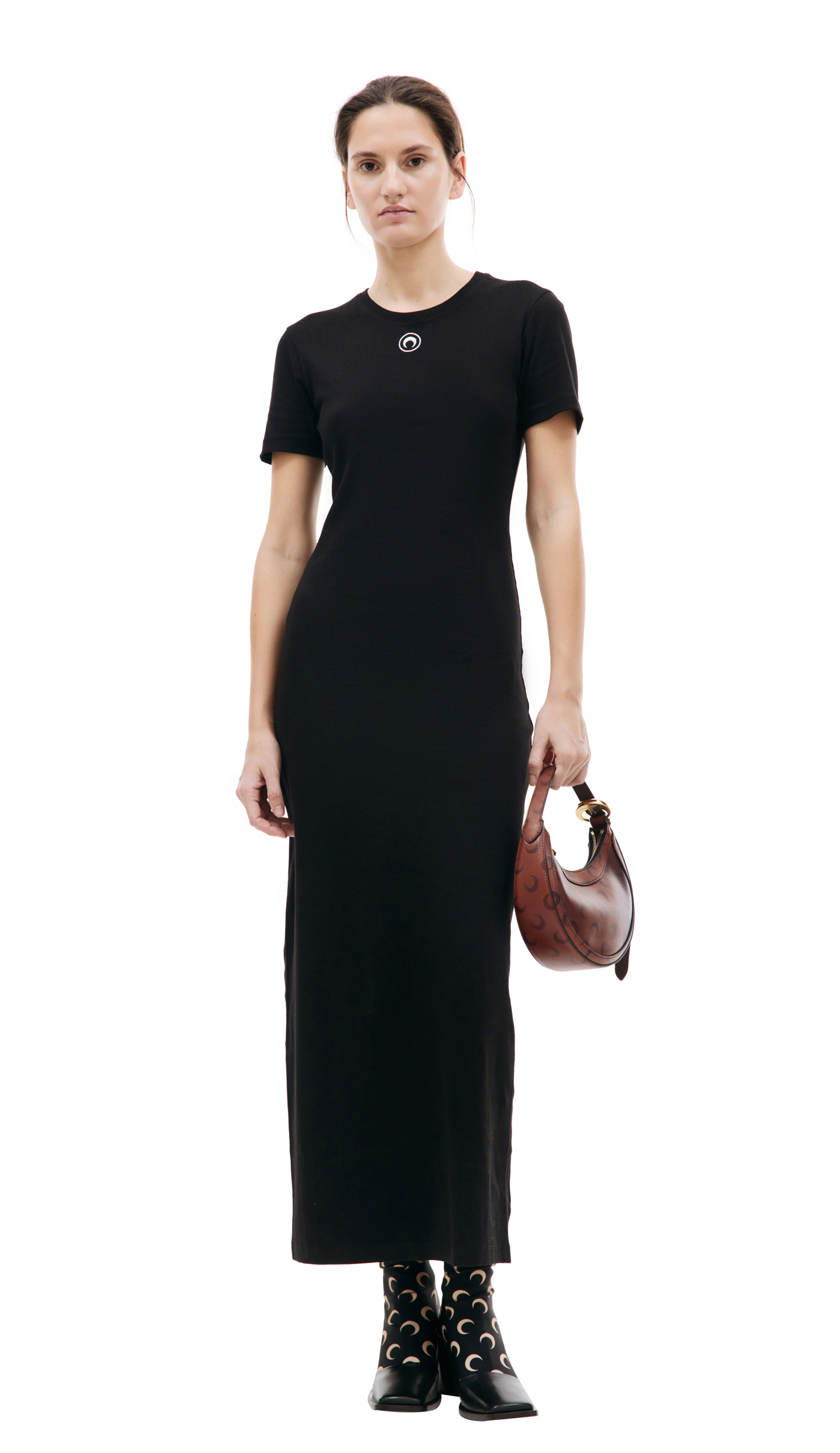 MARINE SERRE Embroidered logo maxi dress