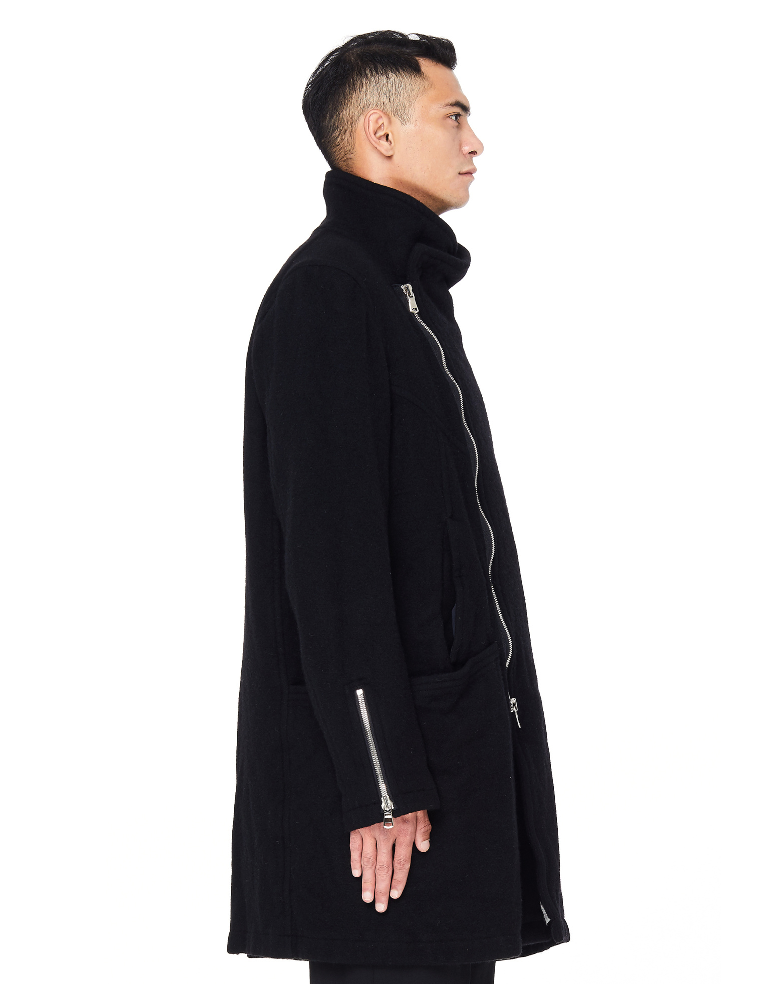 The Viridi-Anne Black Wool Coat