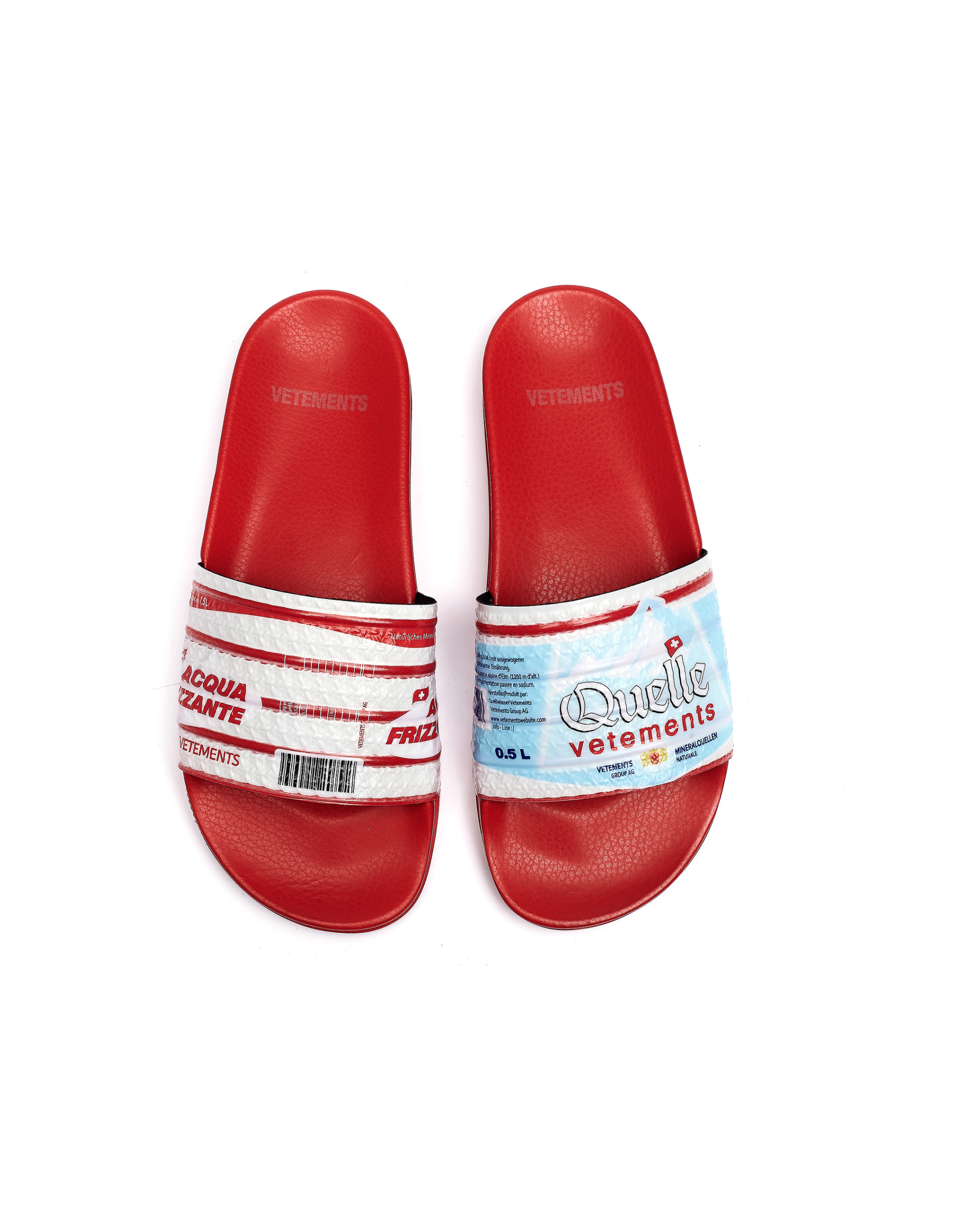 VETEMENTS Red Printed Slides