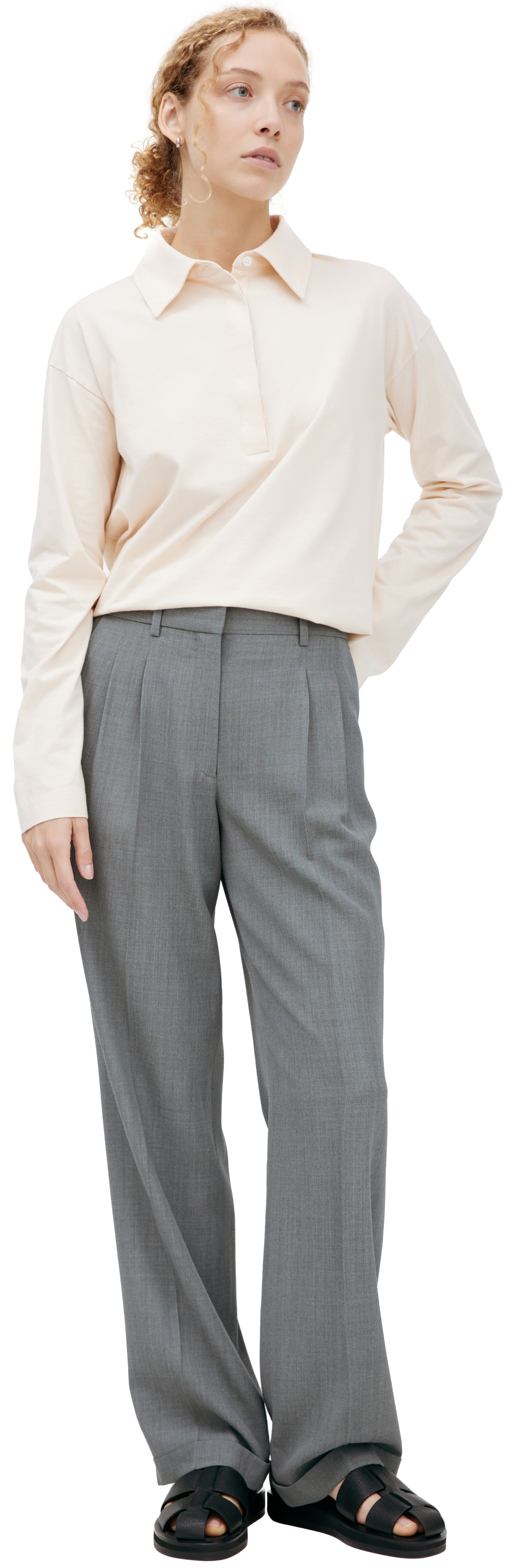 The Row Grey wool trousers
