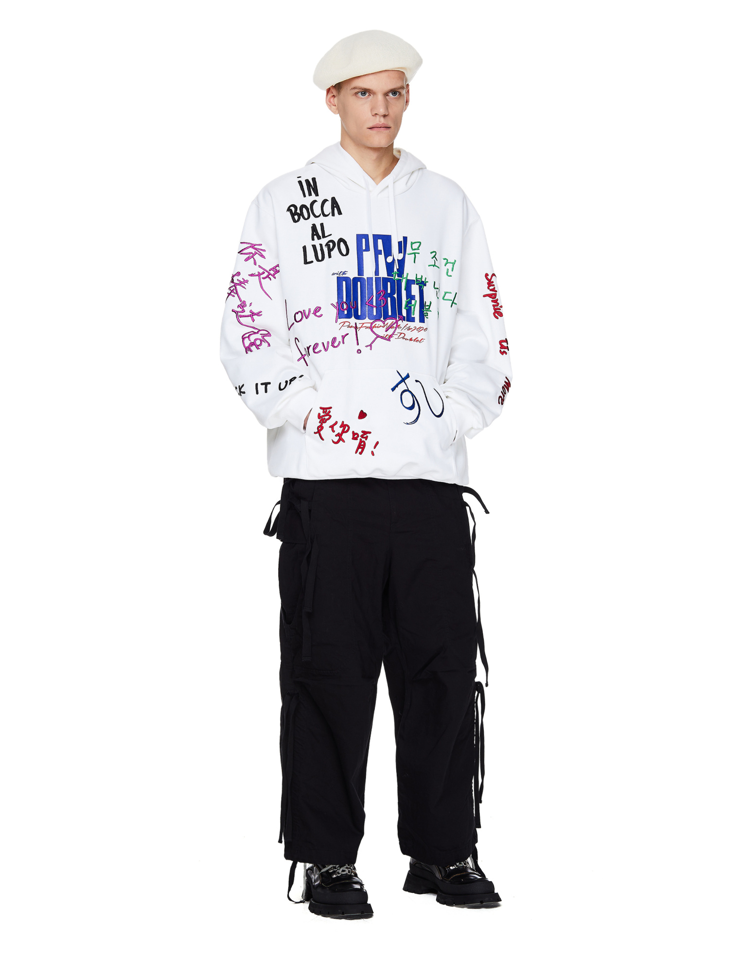 Doublet White PFW Doublet Cotton Hoodie
