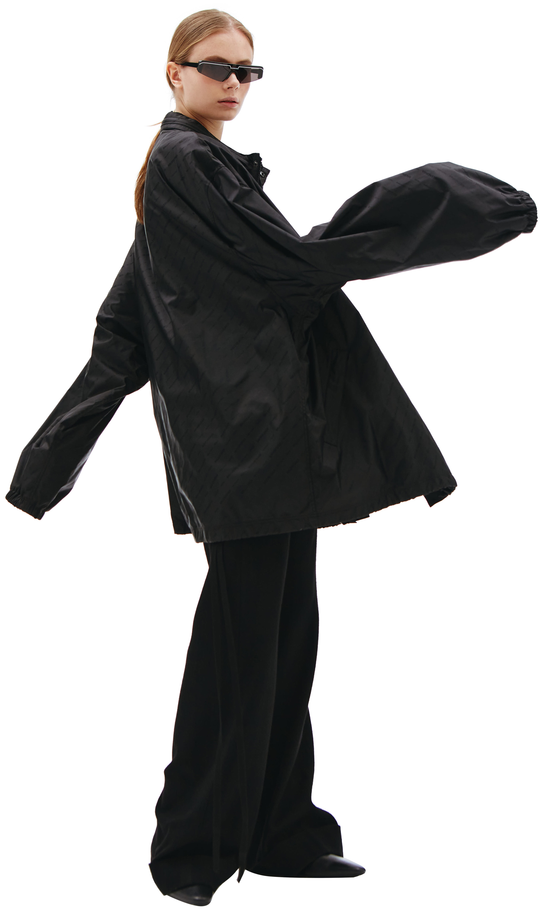 Balenciaga All Over Logo Rain Jacket