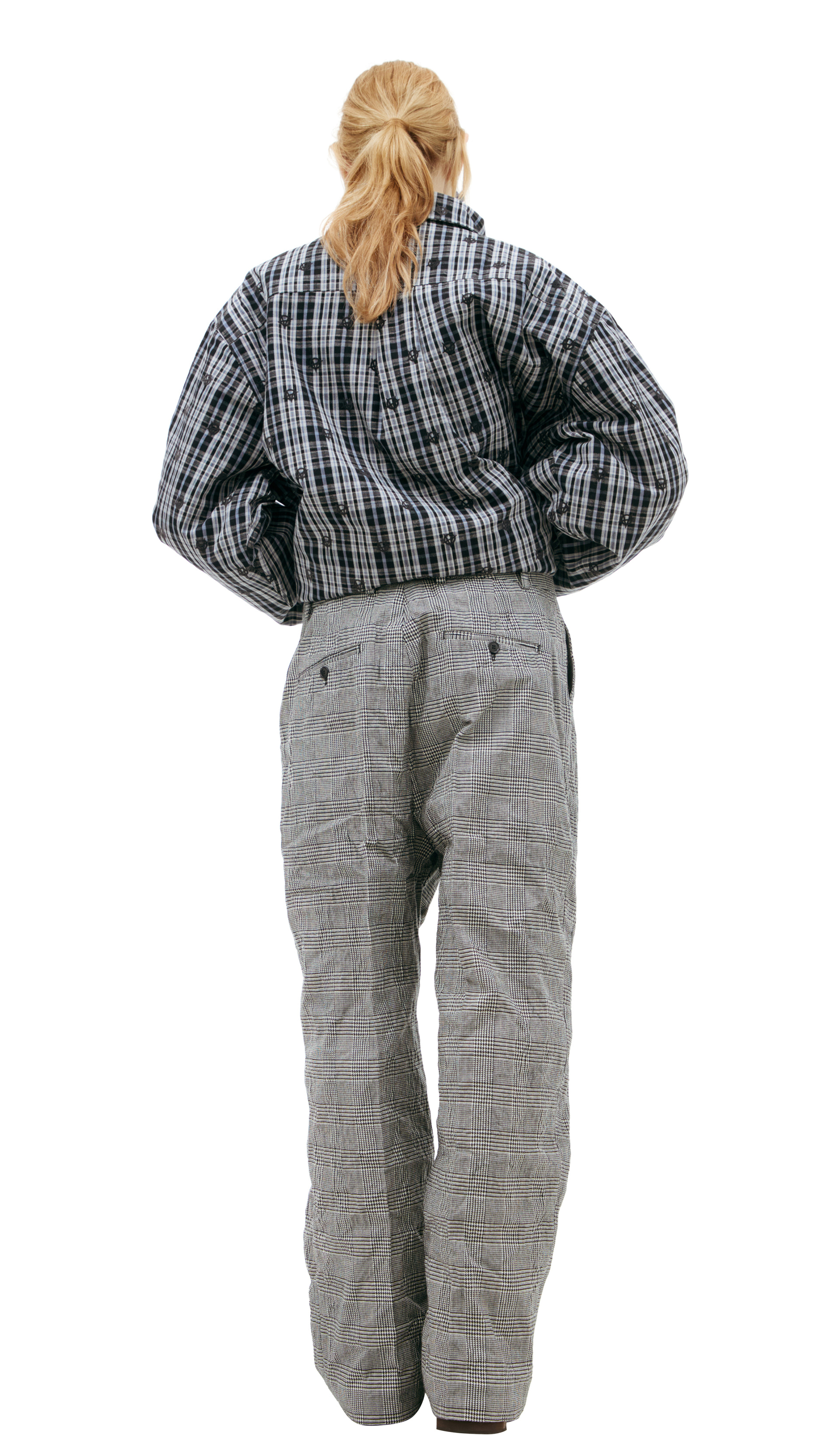 VETEMENTS Grey plaid trousers