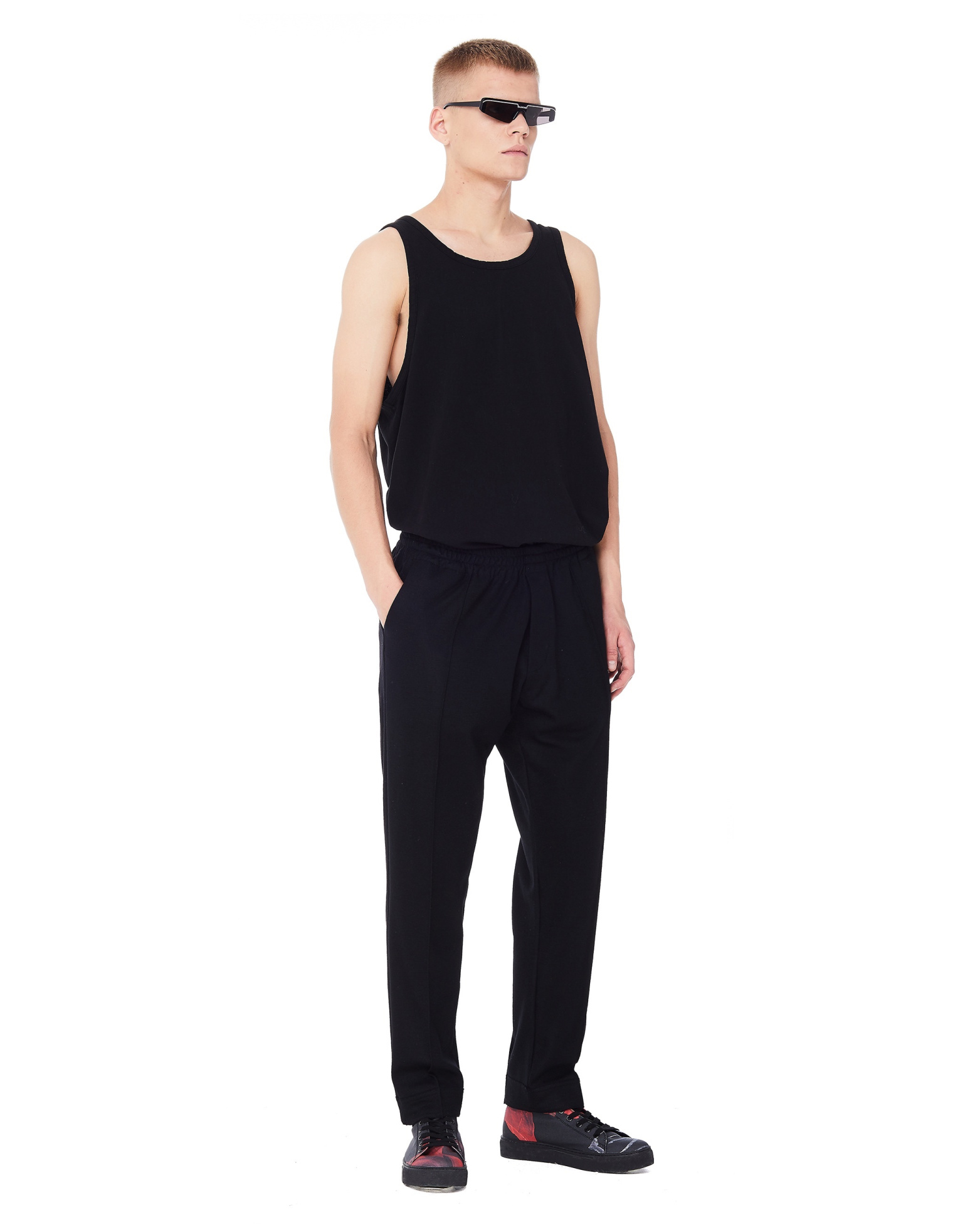 John Elliott Black Cotton Rugby Tank Top