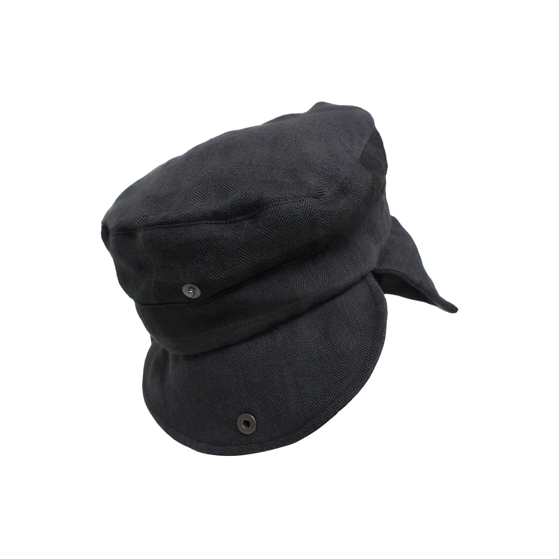 The Viridi-Anne Black check linen cap