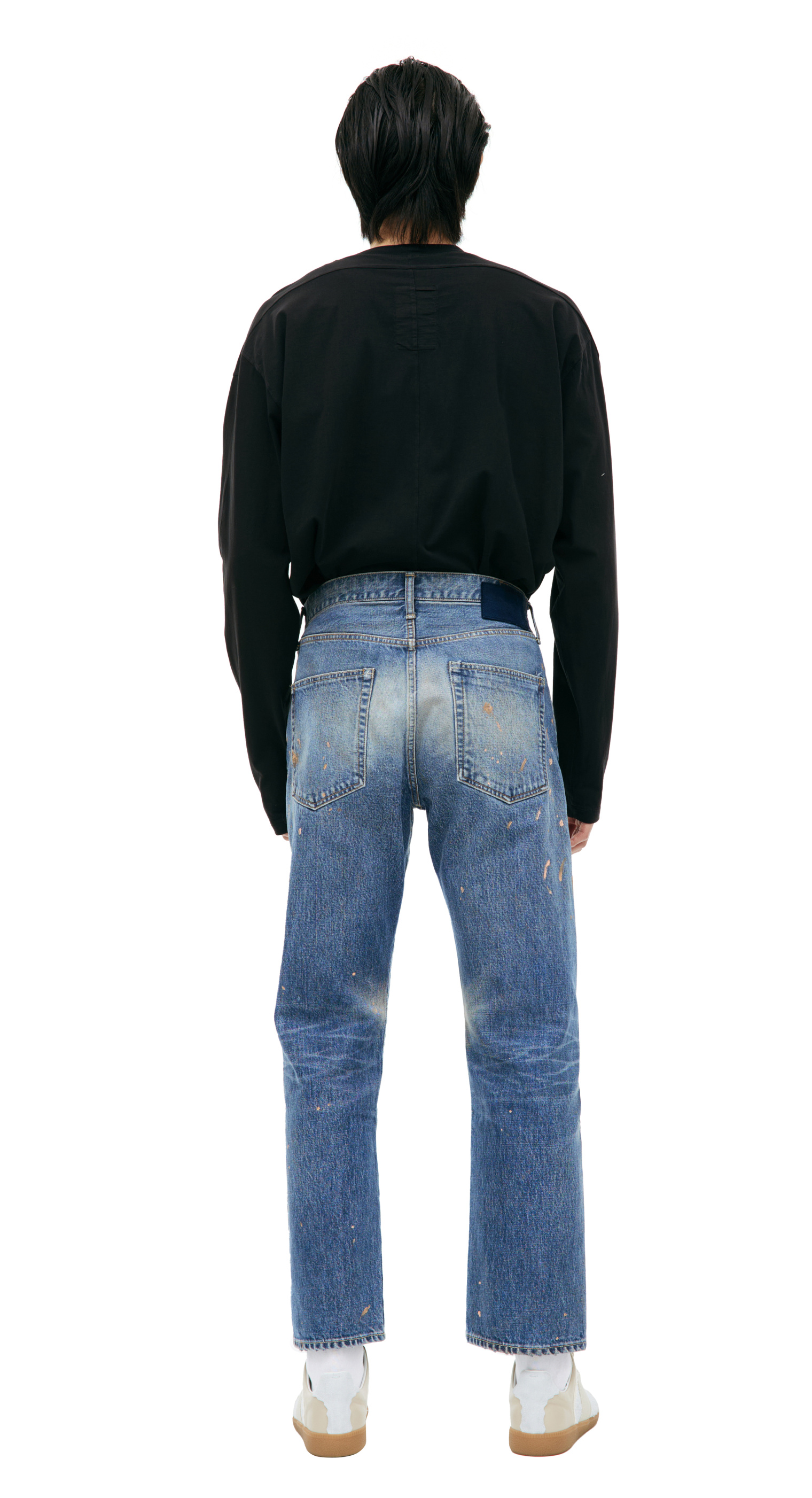 visvim Blue paint effect jeans