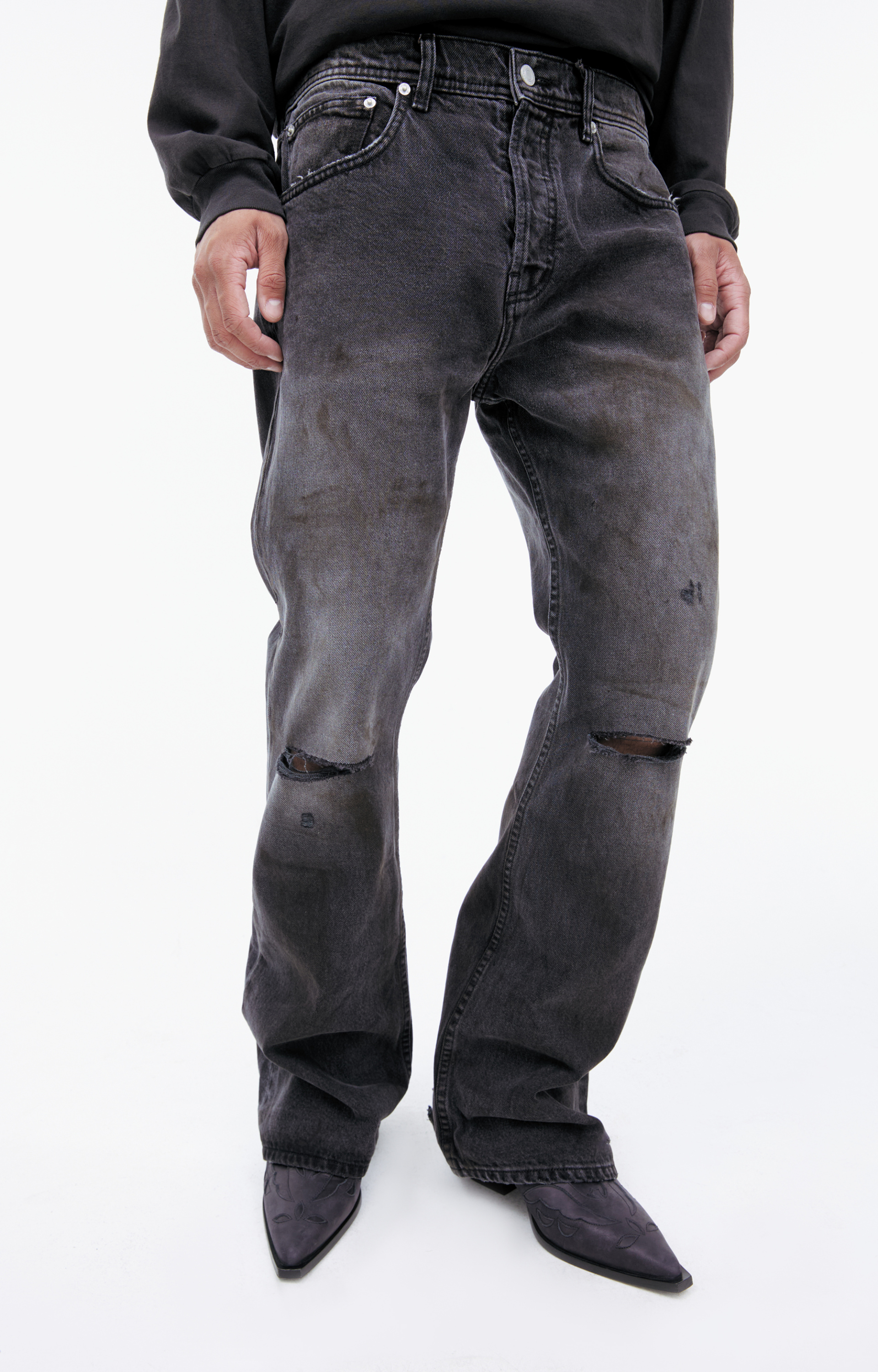 Enfants Riches Déprimés Dark grey flared jeans