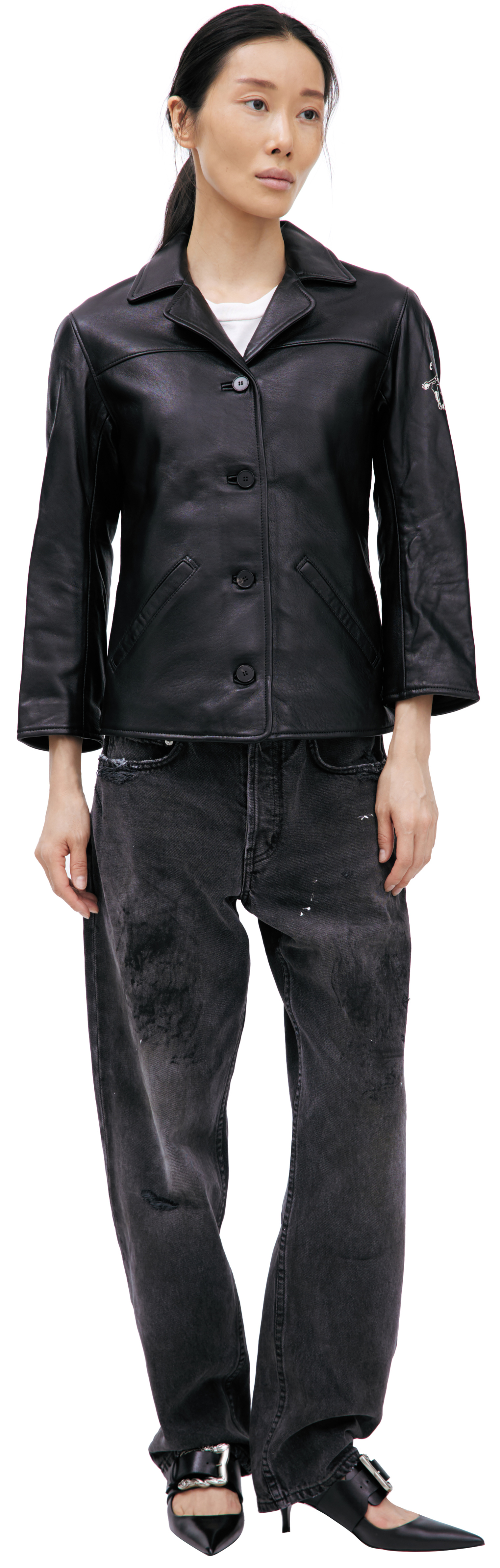 Enfants Riches Déprimés Black leather jacket