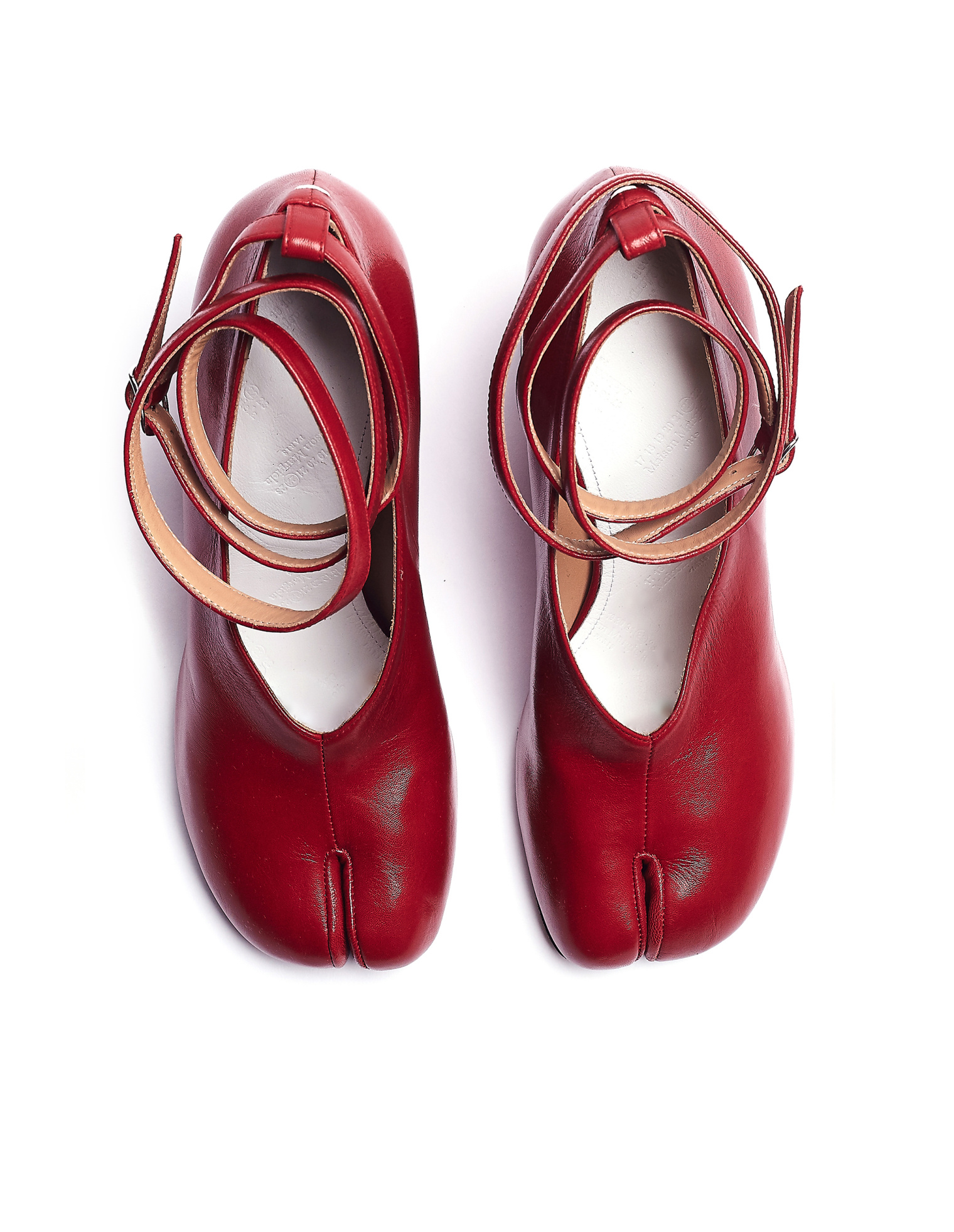 Maison Margiela Red Leather Tabi Pumps
