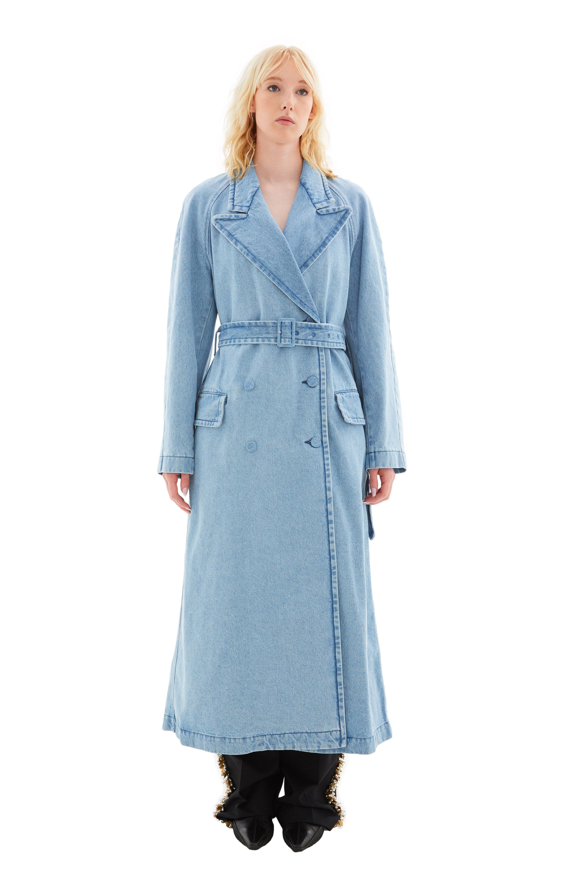 Dries Van Noten Loose Fit Rugby Denim Coat